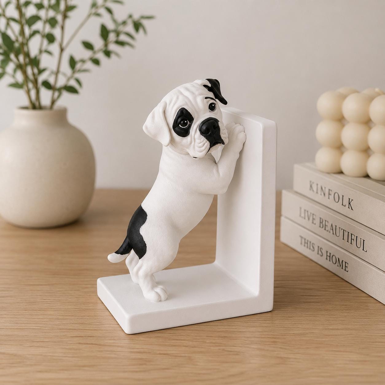 American Bulldog Bookend, Cute Puppy Book End, American Bulldog Gift, Dog Book Holder, Bookshelf Decor, 3D Printed Bookend