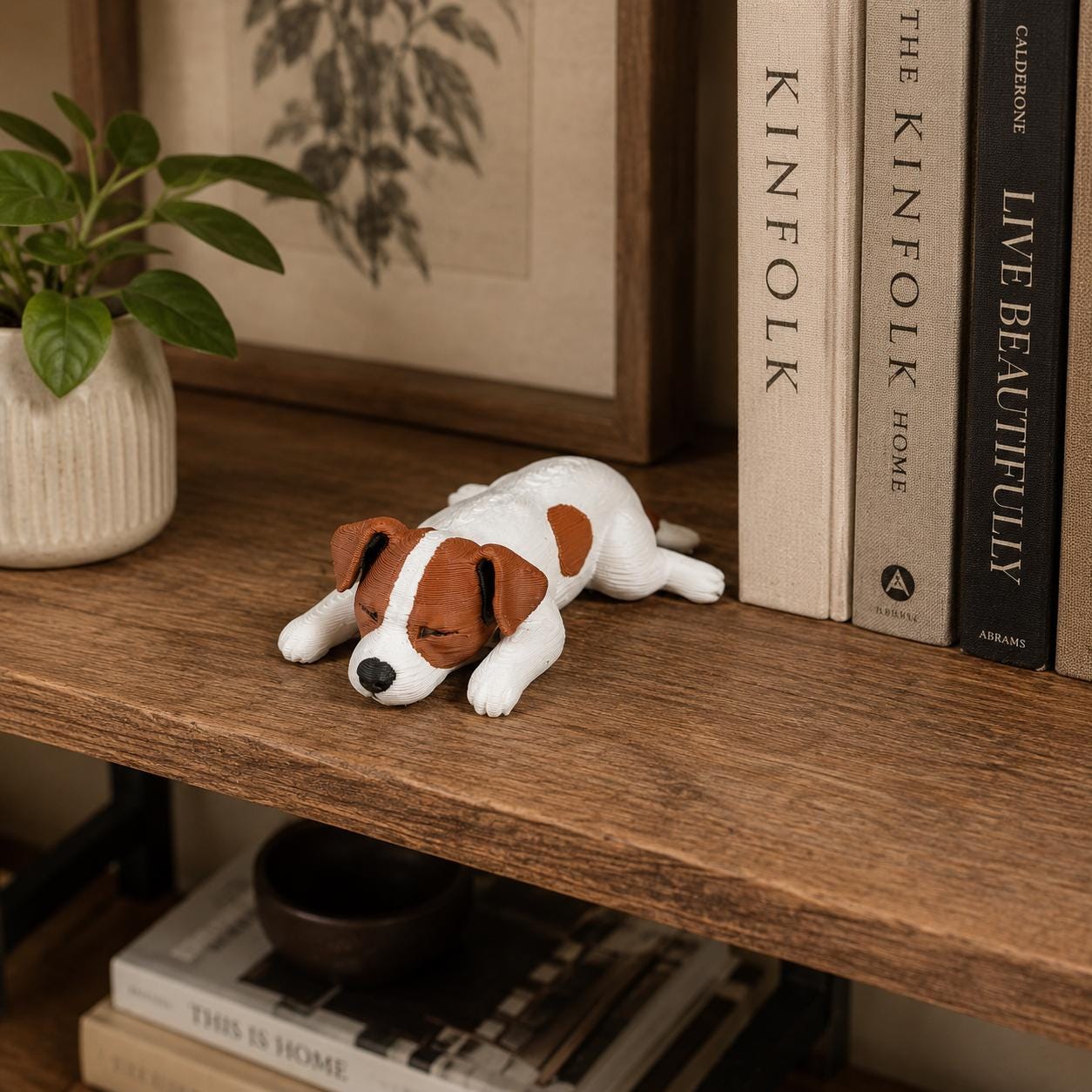 Sleeping Jack Russell Terrier Figurine, Dog Desk Buddy, Cute Puppy Shelf Decor, Jack Russell Gift, 3D Printed Dog Statue