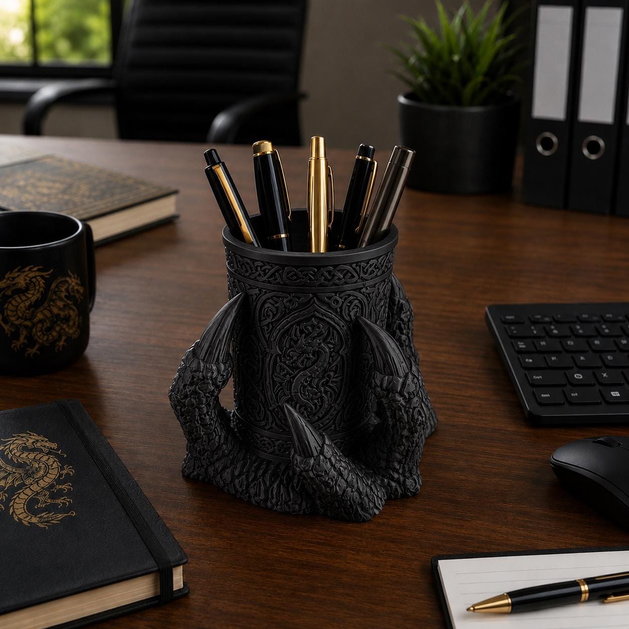 Dragon Claw Pen Holder, Viking Desk Organizer, 3D Printed Pencil Cup, Fantasy Office Decor, Gothic Desk Accessory