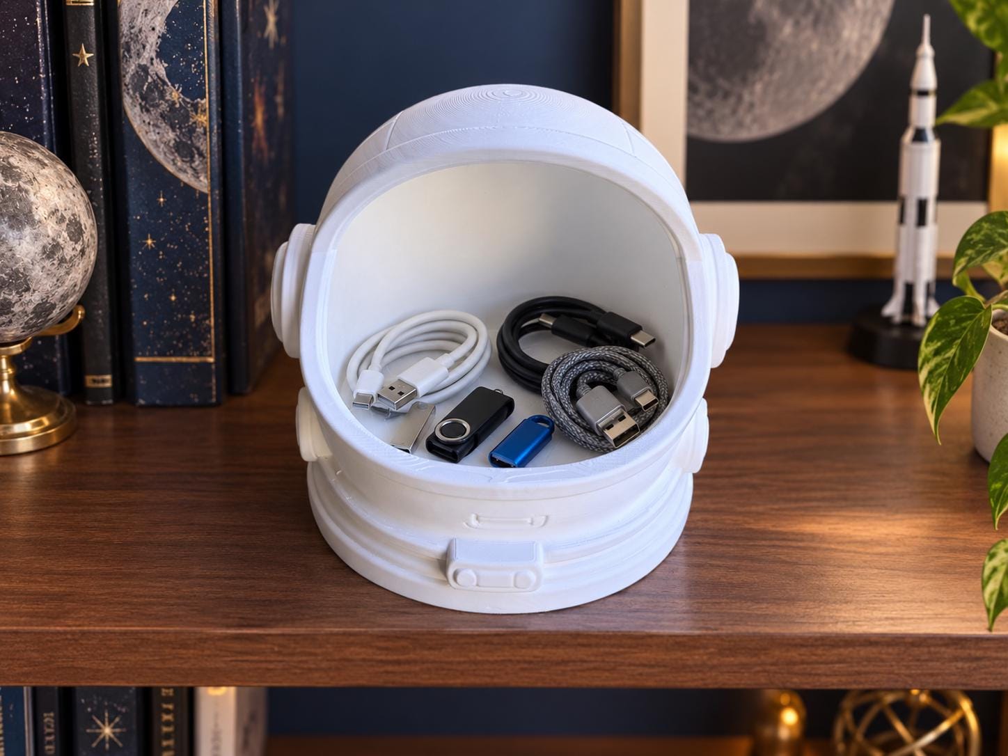 Astronaut Helmet Catchall Tray, 3d Printed Space Desk Organizer, Key and Wallet Holder, Gift for Space Lovers