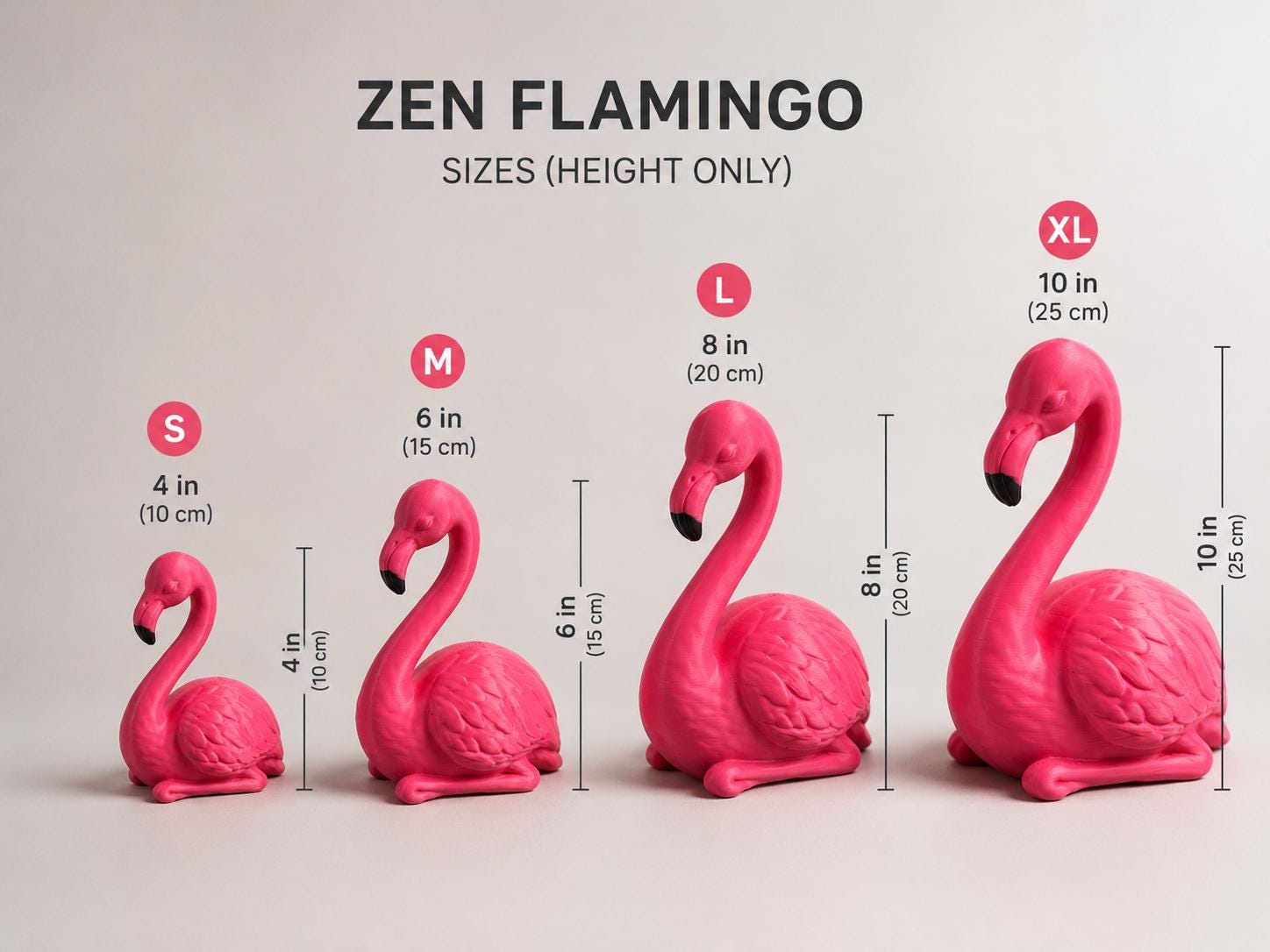 Zen Flamingo Figurine, 3D Printed Flamingo Decor, Pink Flamingo Statue, Zen Home Decor