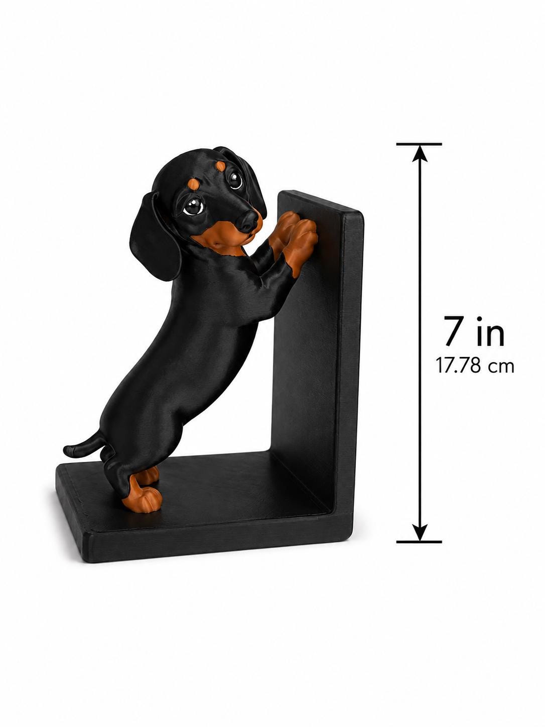 Cute Dachshund Dog Bookend – 3D Printed Wiener Dog Book Holder, Modern Bookshelf Decor, Gift for Dachshund Lovers, Home Office Shelf Decor