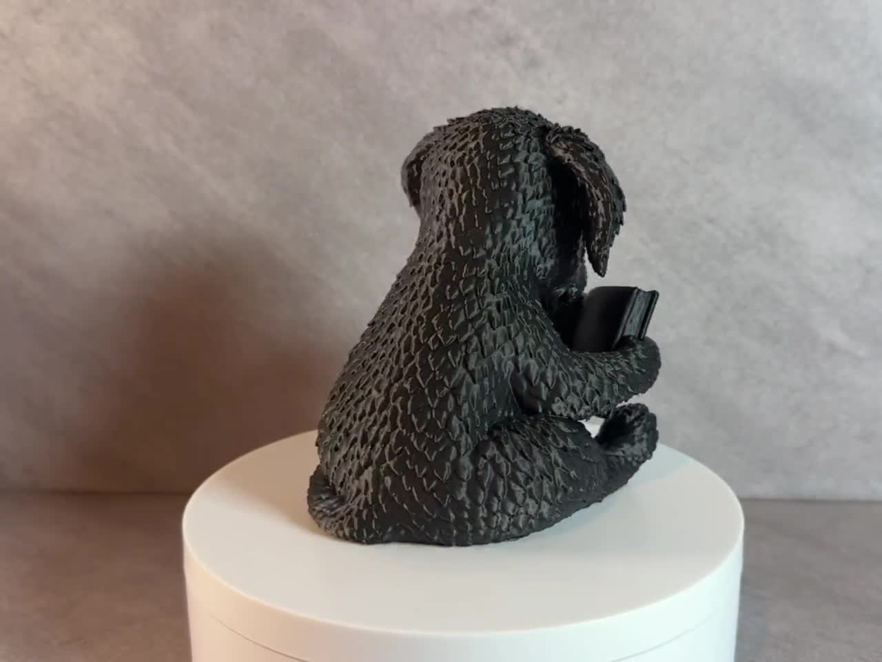 Reading Puppy Figurine, Cute 3d Printed Dog Reading Book Decor, 3D Printed Puppy Statue, Book Lover Gift, Bookshelf Decor, Desk Buddy video cover