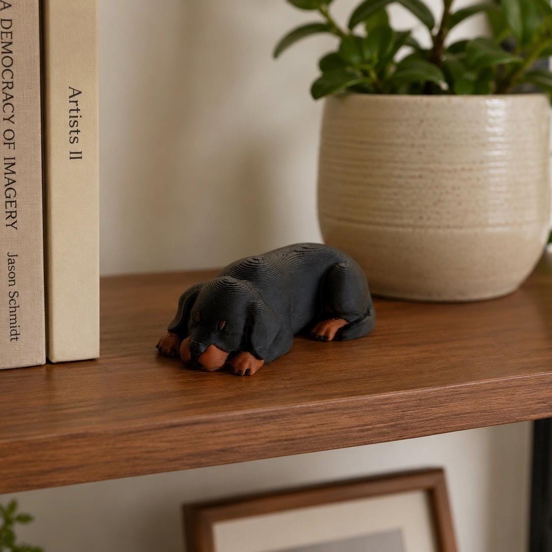 3D Printed Rottweiler Dog Sculpture, Rottweiler Lover Gift, Cute Puppy Desk Decor