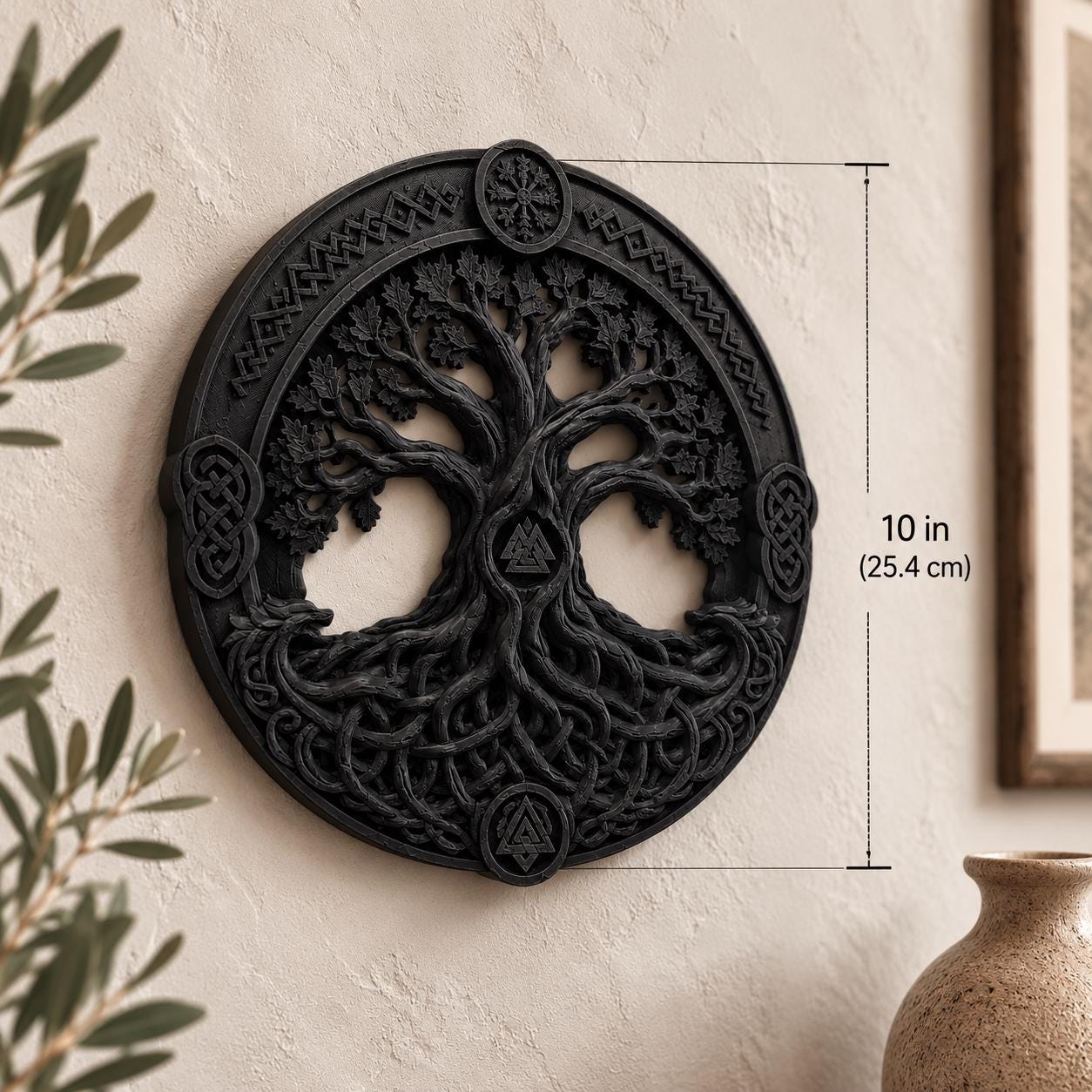 Yggdrasil Tree of Life Wall Decor | Viking Wall Art | Norse Celtic Home Decor | 3D Printed Scandinavian Hanging | Odin Gift