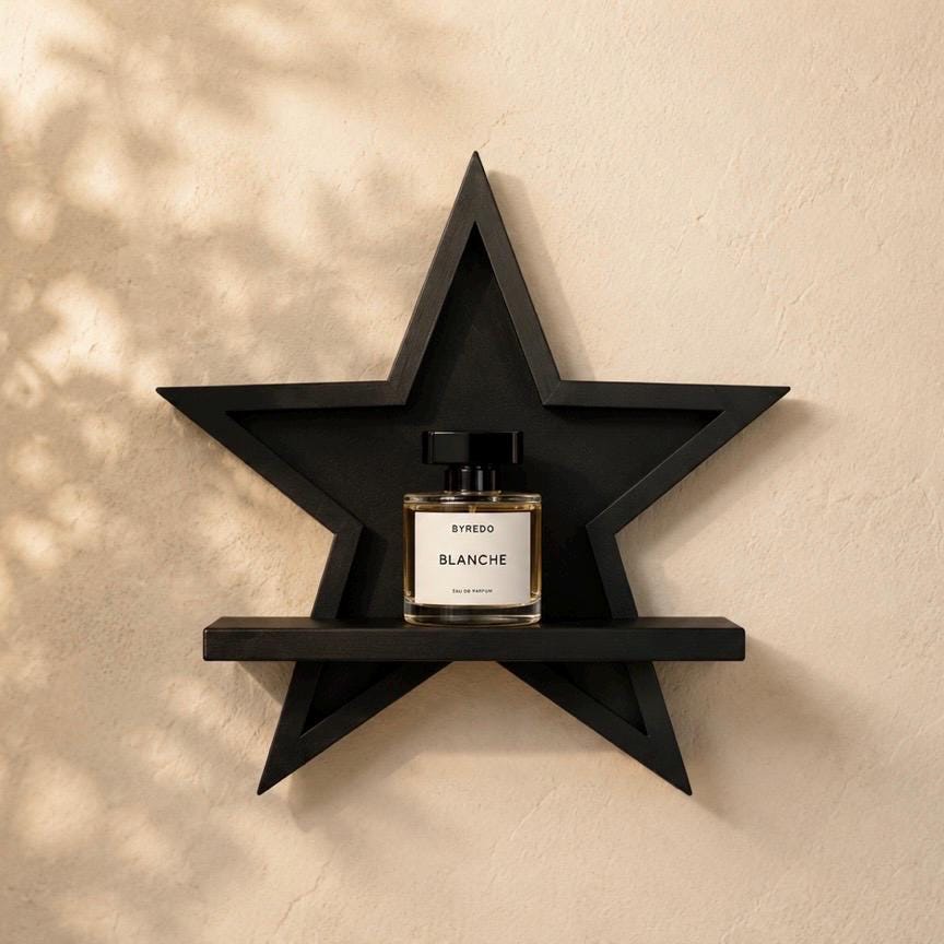 Star Floating Mini Shelf, 3D Printed Display, Modern Wall Decor, Easy Install