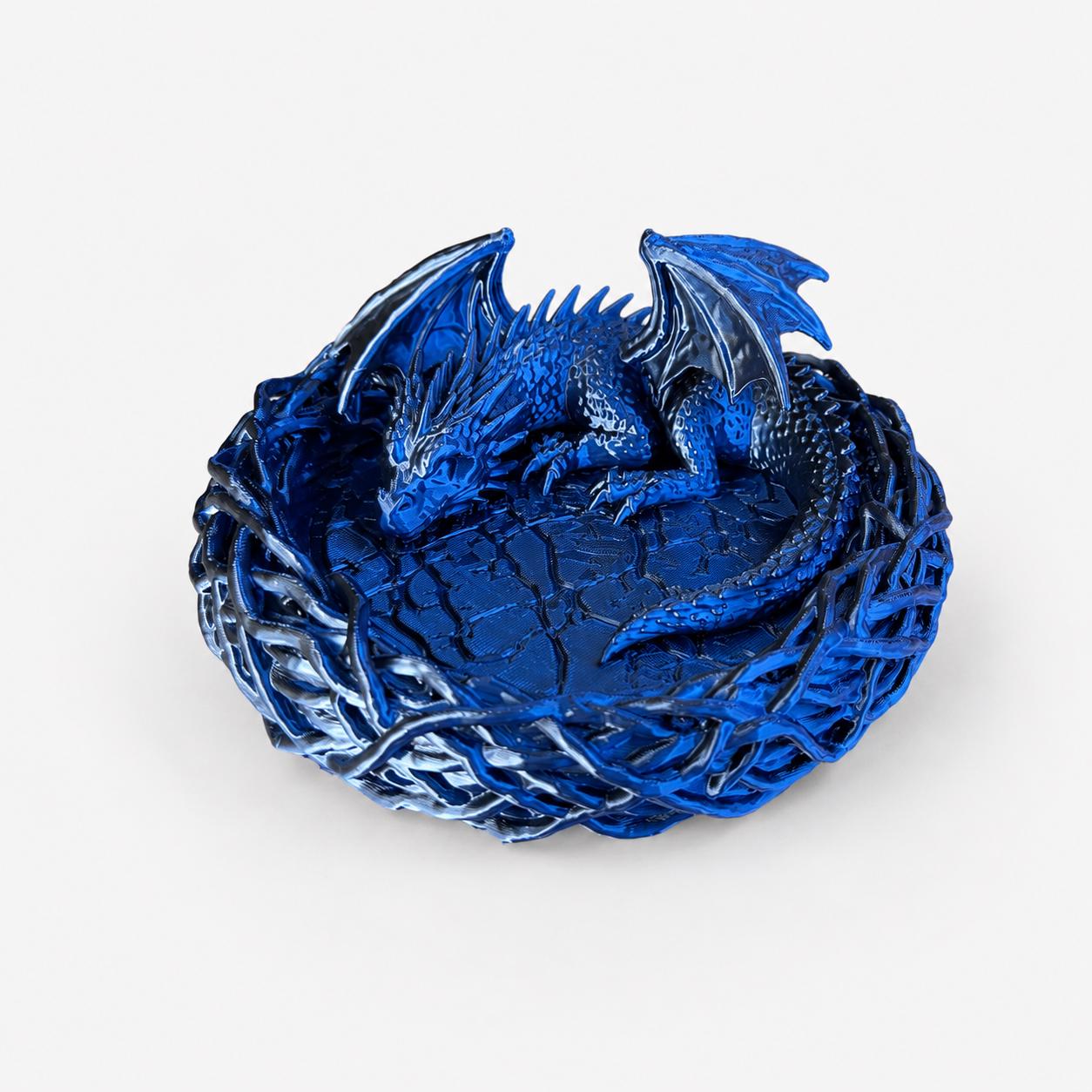 Sleeping Baby Dragon Nest Trinket Dish, Dragon Jewelry Holder, Fantasy Ring Tray, Dragon Coin Bowl, Gothic Decor, 3D Printed Gift
