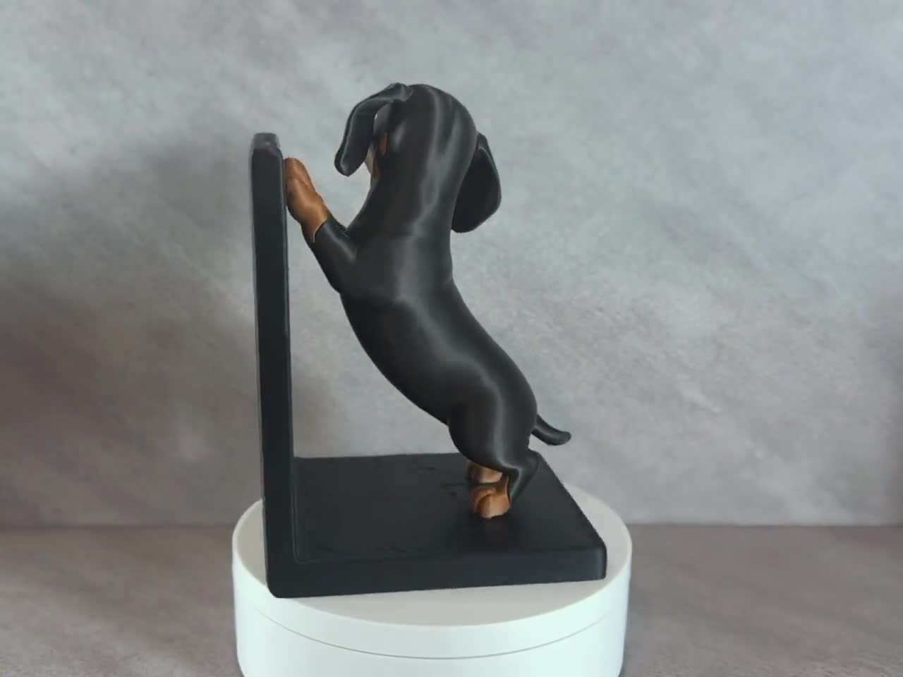 Cute Dachshund Dog Bookend – 3D Printed Wiener Dog Book Holder, Modern Bookshelf Decor, Gift for Dachshund Lovers, Home Office Shelf Decor video cover