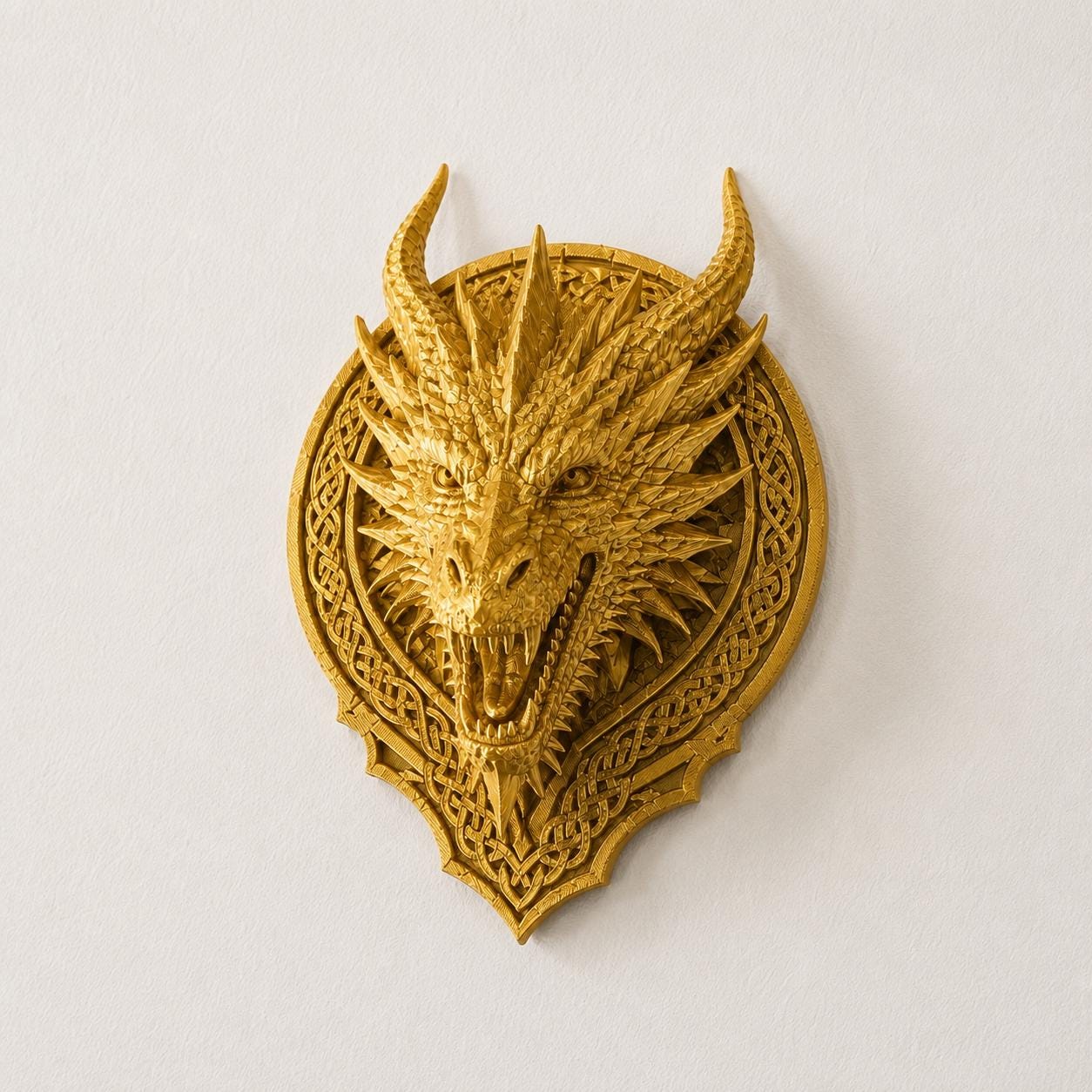 Dragon Wall Decor, 3D Printed Dragon Head Wall Art, Fantasy Dragon Wall Hanging, Gothic Home Decor, Medieval Dragon Sculpture