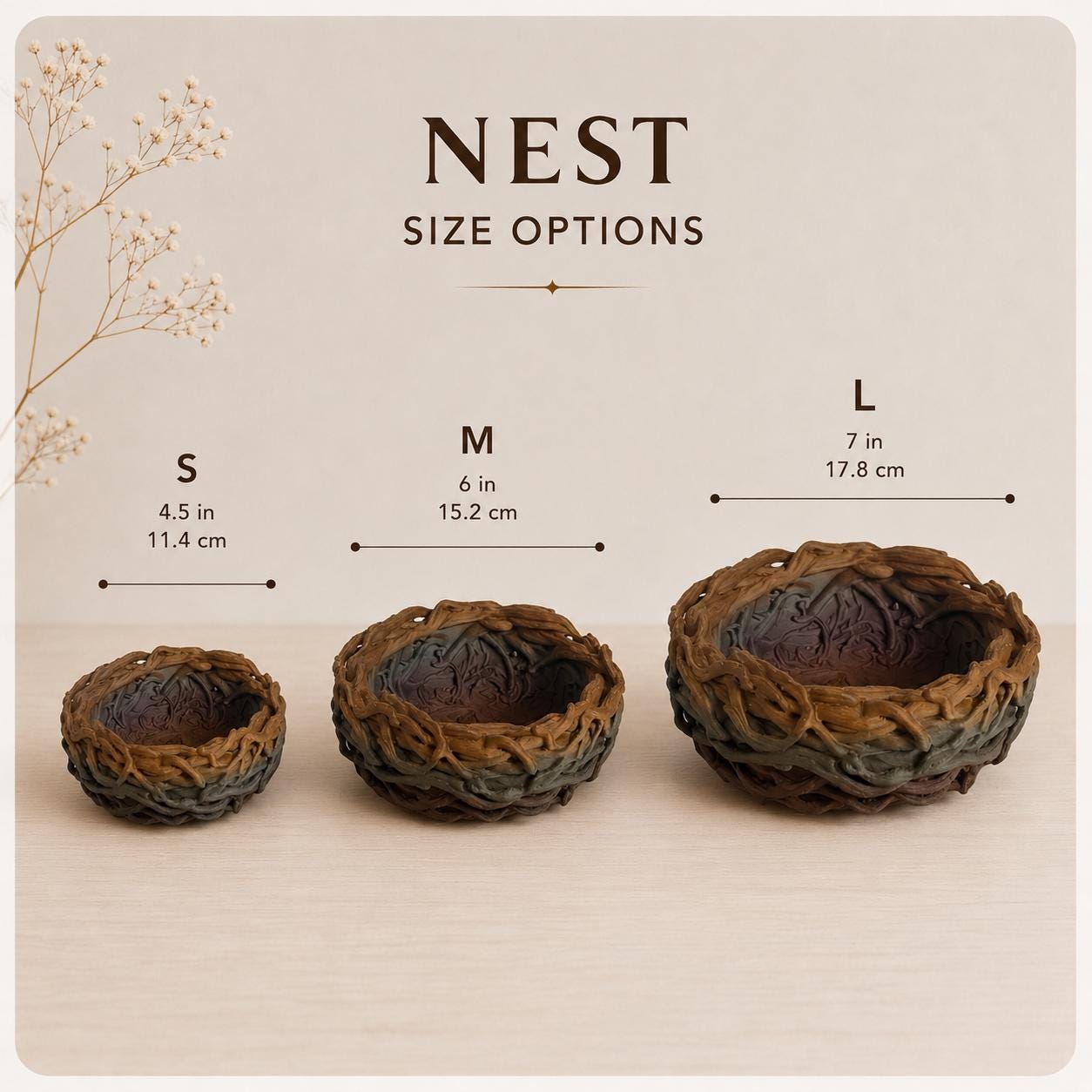 Dragon Nest Catchall Tray, Fantasy Woodland Key Holder, 3D Printed Decor