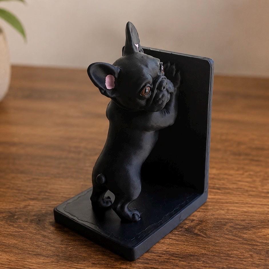 French Bulldog Bookend, Cute Dog Book Holder, Frenchie Shelf Decor, Dog Lover Gift, 3D Printed Bookend