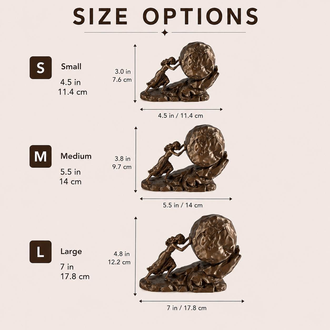 Motivational Woman Statue, 3d Printed Bronze Look Female Figurine, Success Desk Decor
