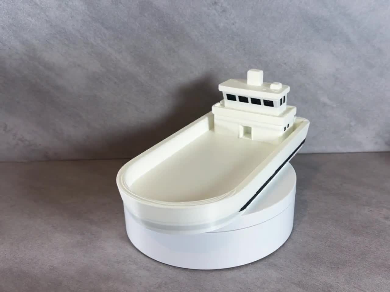 Boat Catchall Tray,  3d Printed Nautical Key Holder, Ship-Shaped Organizer, Coastal Home Decor, Entryway Coin Dish video cover