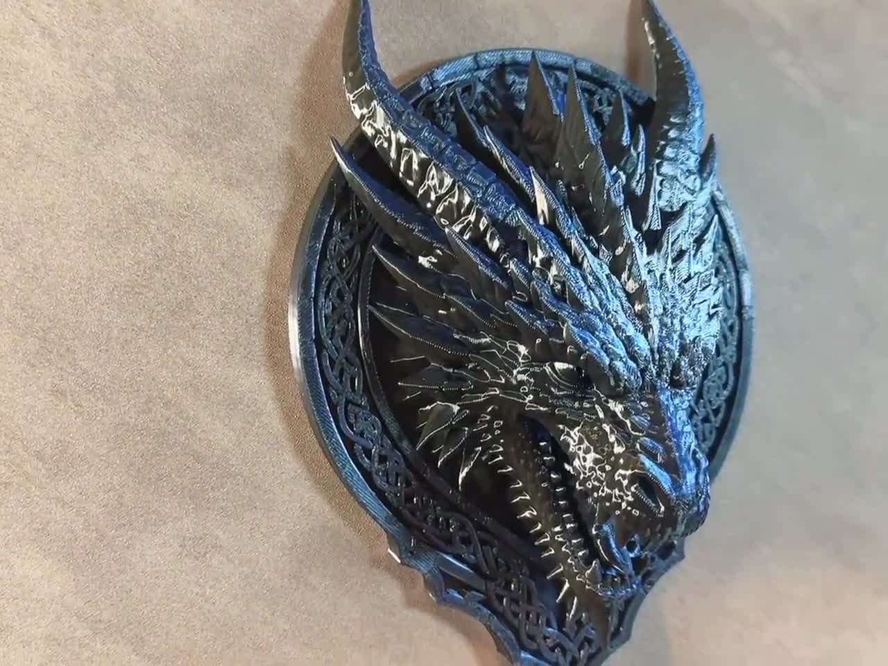 Dragon Wall Decor, 3D Printed Dragon Head Wall Art, Fantasy Dragon Wall Hanging, Gothic Home Decor, Medieval Dragon Sculpture video cover