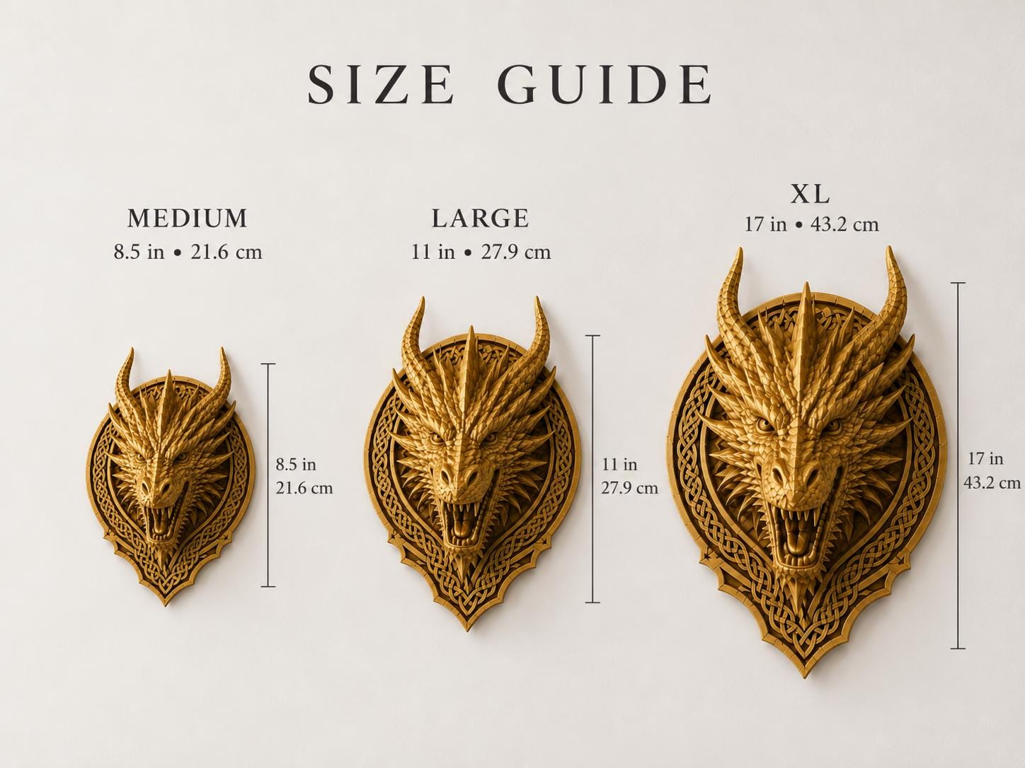 Dragon Wall Decor, 3D Printed Dragon Head Wall Art, Fantasy Dragon Wall Hanging, Gothic Home Decor, Medieval Dragon Sculpture