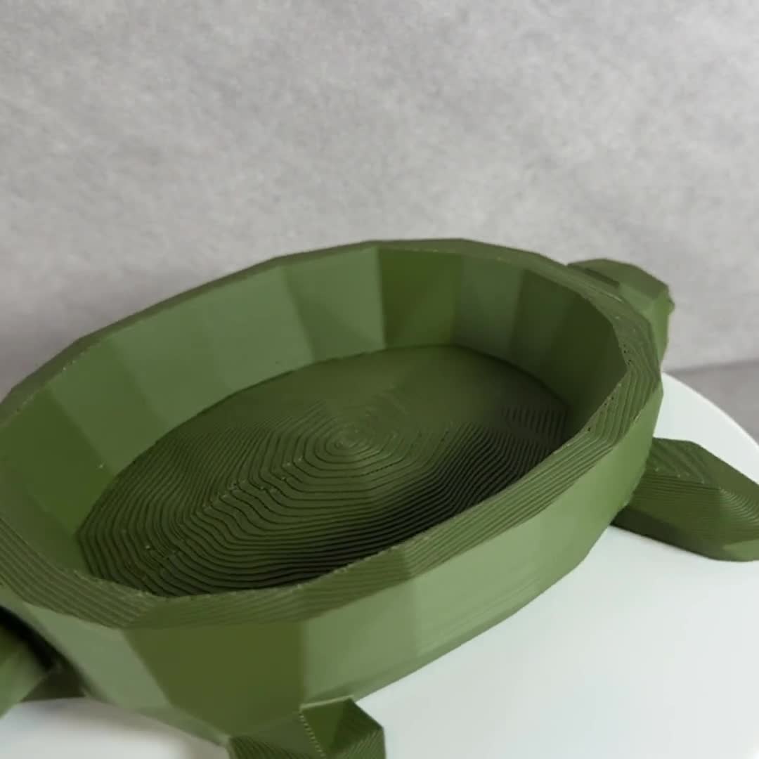 Geometric Turtle Catchall Tray, 3D Printed Sea Turtle Jewelry Dish, Desk Organizer video cover