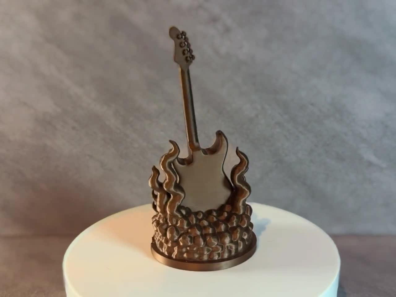 3d printed Rock Guitar Statue, Guitar Player Gift, Music Lover Decor, Guitar Desk Decor, Guitar Shelf Decor, Rock Music Gift video cover