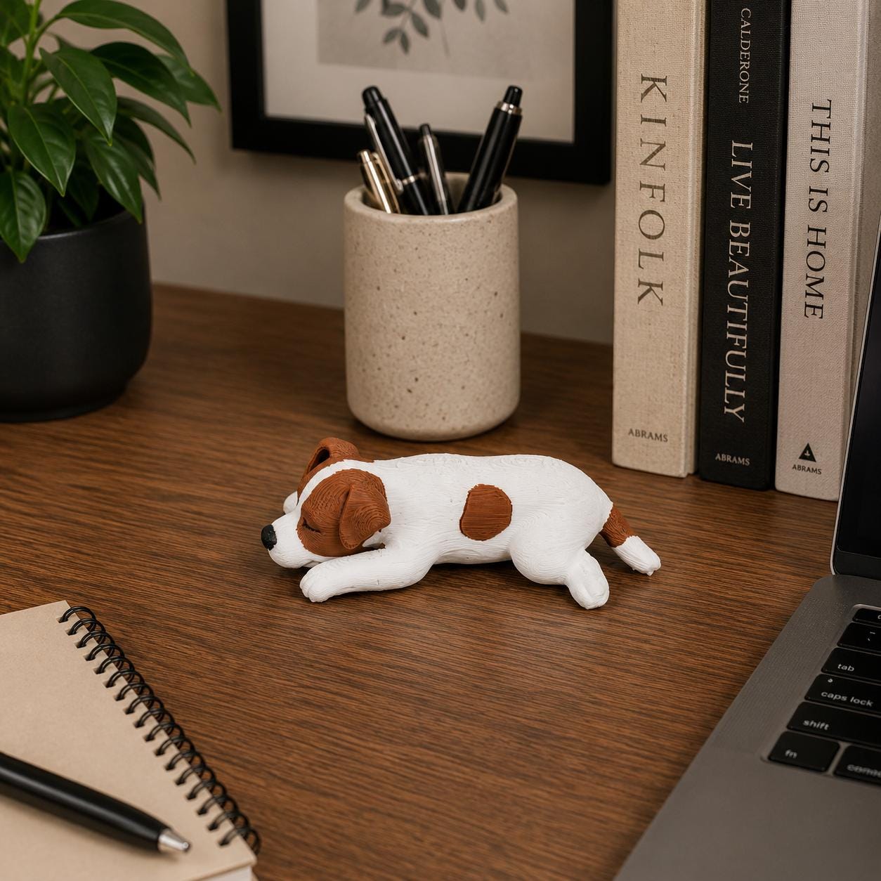 Sleeping Jack Russell Terrier Figurine, Dog Desk Buddy, Cute Puppy Shelf Decor, Jack Russell Gift, 3D Printed Dog Statue
