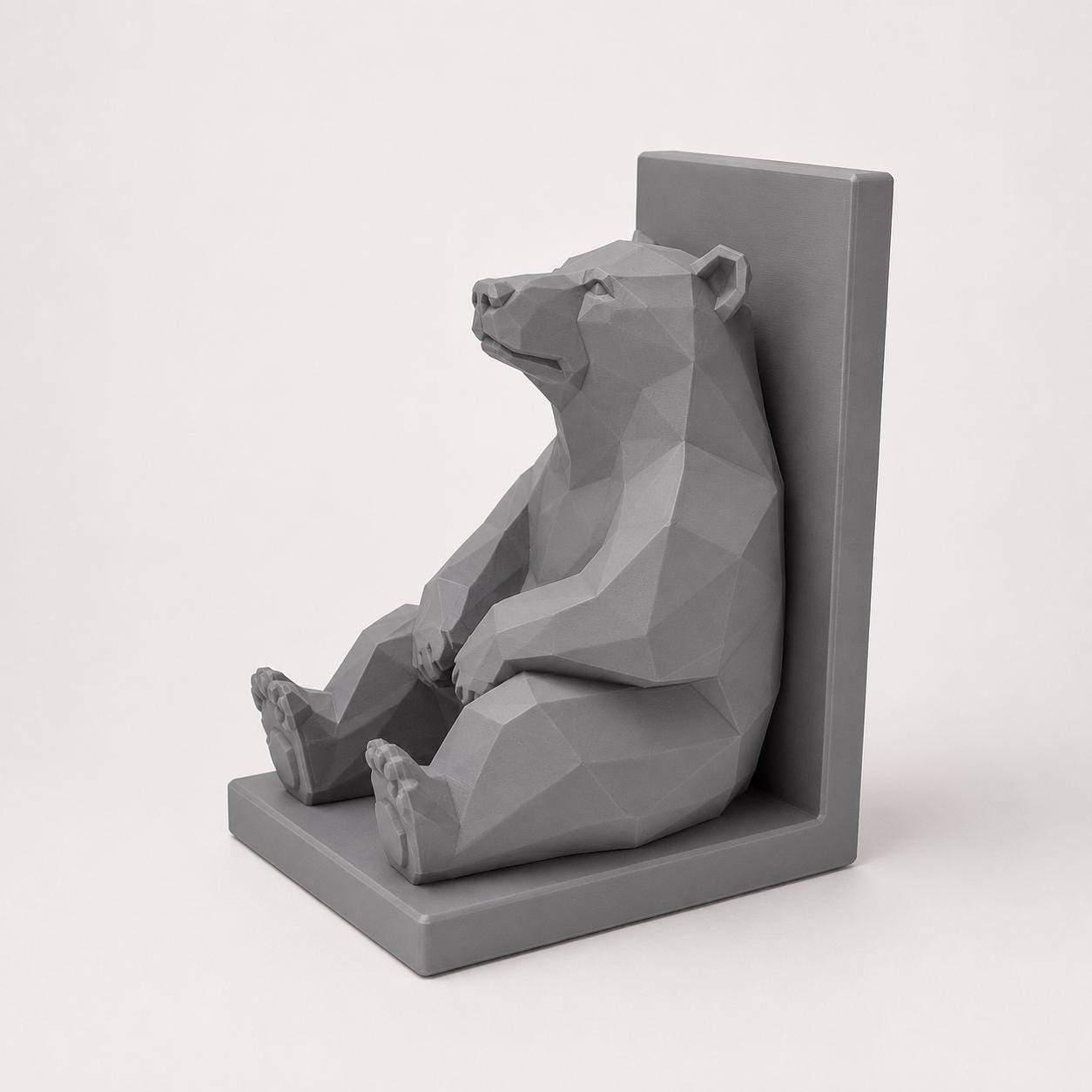 Bear Bookend | Low Poly Bear Book Holder | Modern Bookshelf Decor | Minimalist Animal Book End