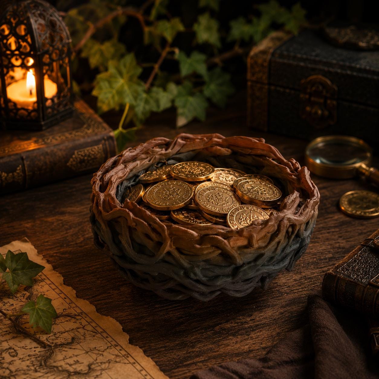 Dragon Nest Catchall Tray, Fantasy Woodland Key Holder, 3D Printed Decor