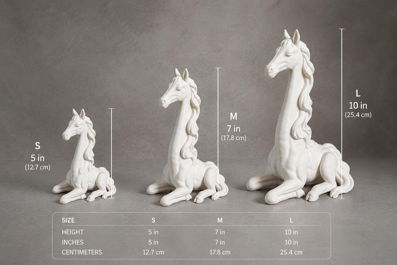 3D Printed Zen Horse Figurine, Minimalist Horse Statue, Modern Home Decor
