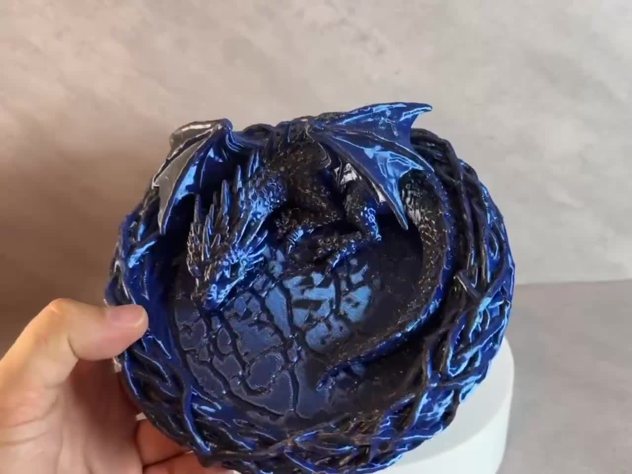 Sleeping Baby Dragon Nest Trinket Dish, Dragon Jewelry Holder, Fantasy Ring Tray, Dragon Coin Bowl, Gothic Decor, 3D Printed Gift video cover