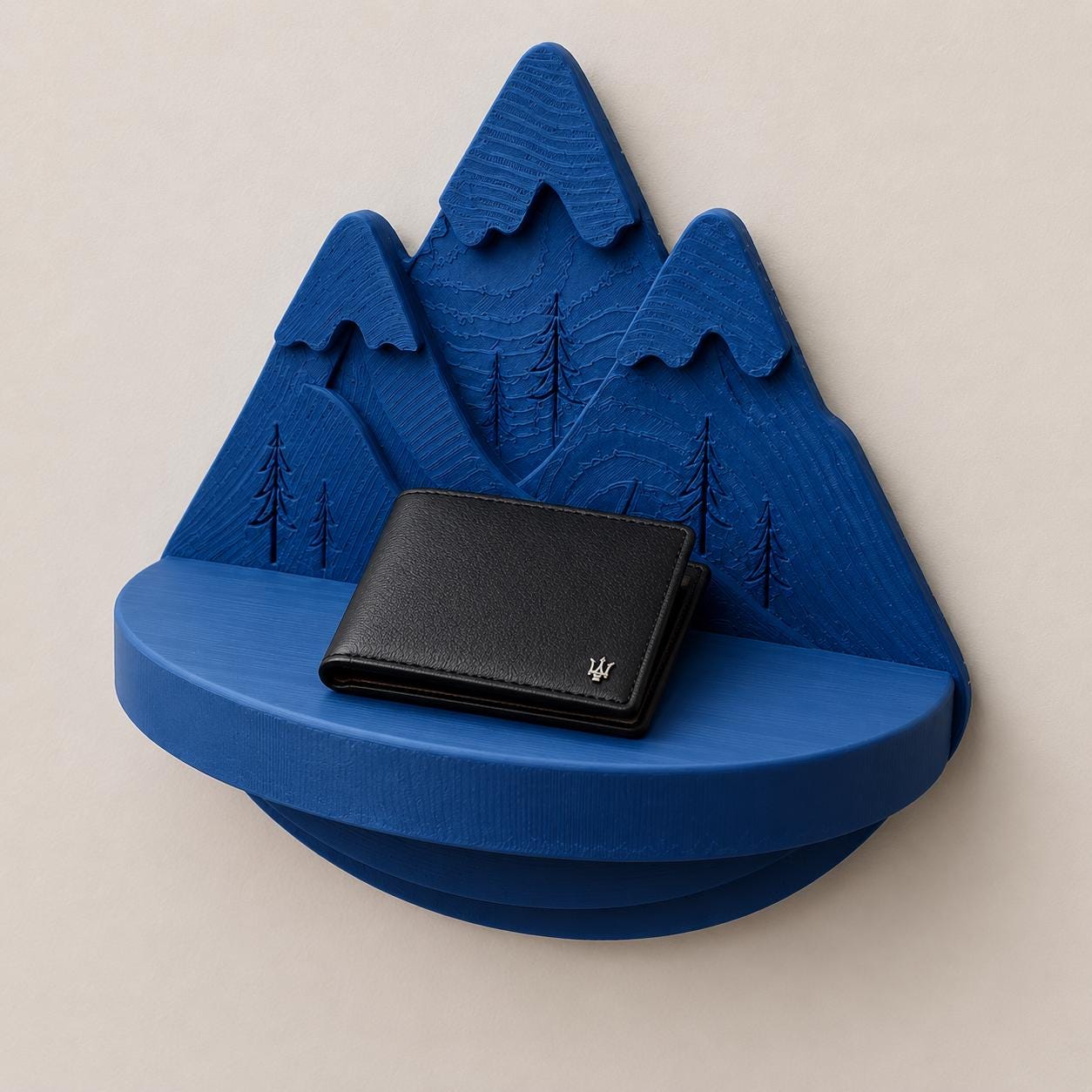 3D Printed Mountain Mini Shelf, Nature Inspired Key Holder, Rustic Entryway Organizer