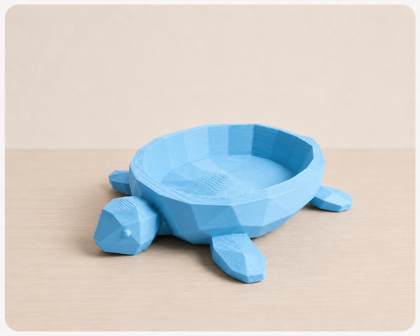 Geometric Turtle Catchall Tray, 3D Printed Sea Turtle Jewelry Dish, Desk Organizer