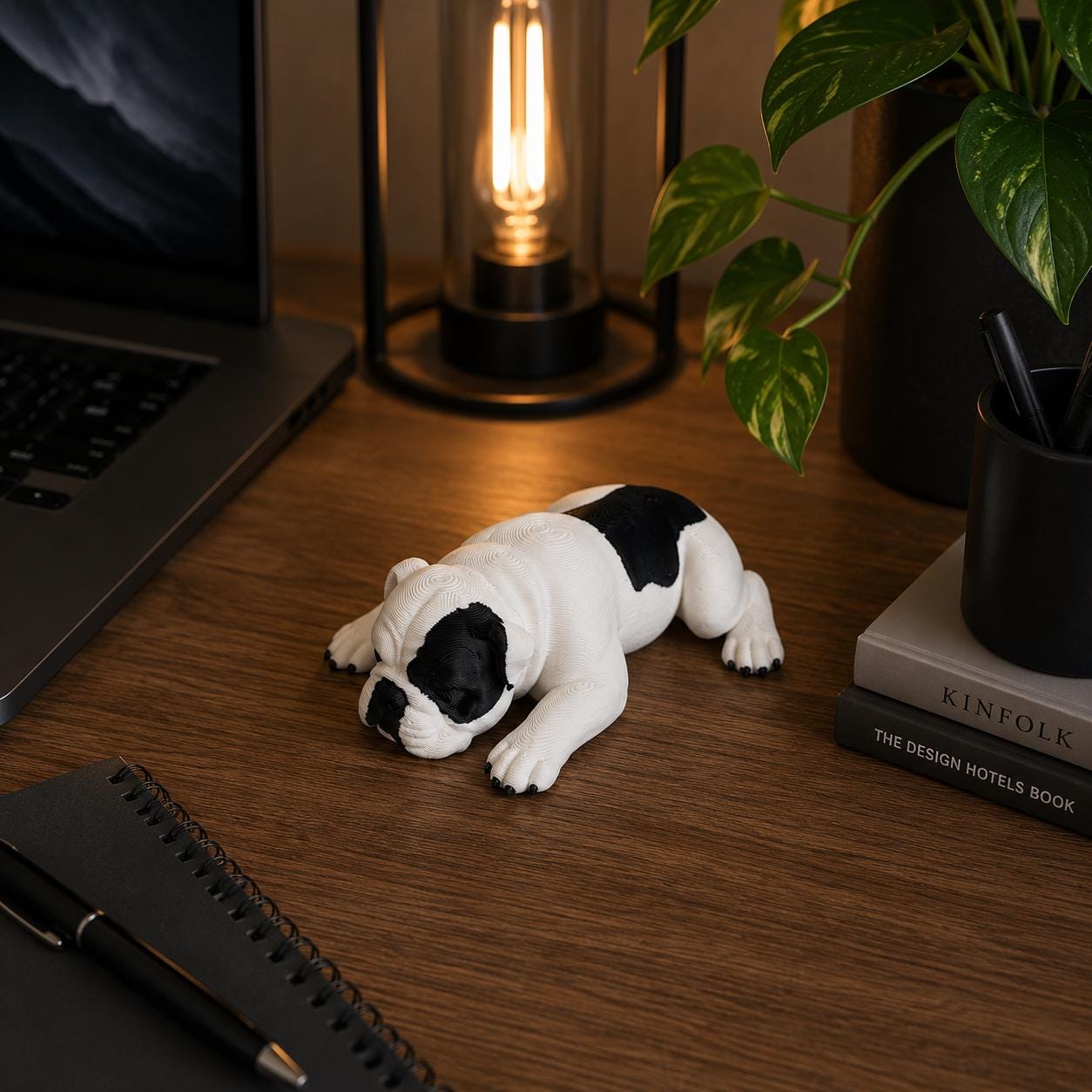 Sleeping English/ American Bulldog Figurine, Bulldog Desk Buddy, Cute Dog Decor, 3D Printed Puppy Statue, Nightstand Decor, Dog Lover Gift