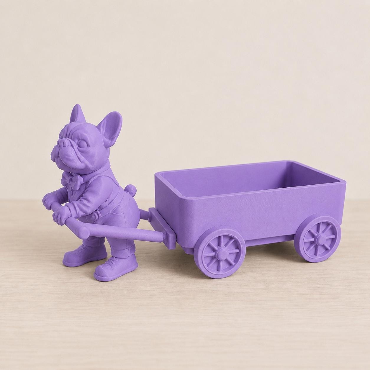 3D Printed French Bulldog Candy Cart, Dog Valet Tray, Desk Organizer, Home Decor