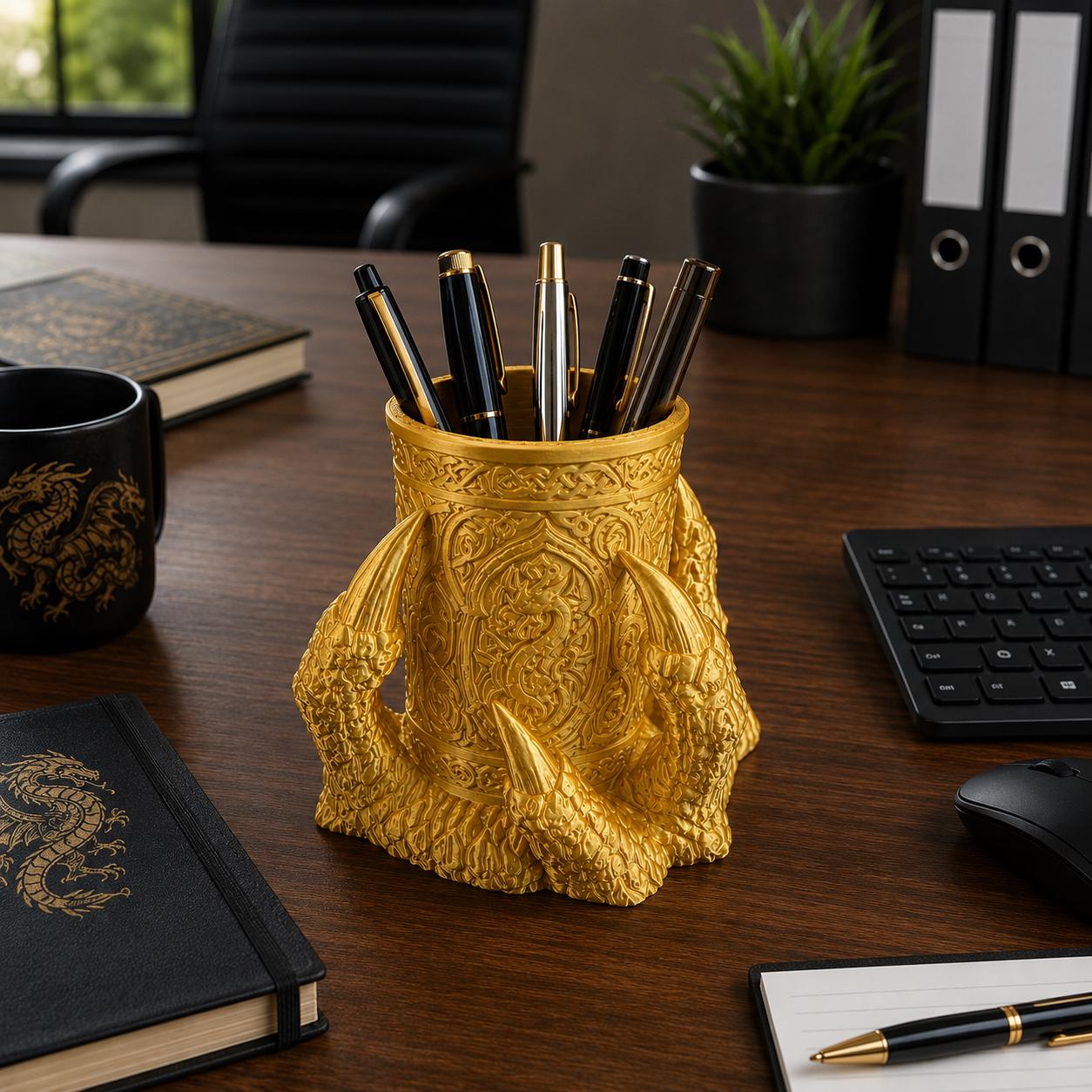 Dragon Claw Pen Holder, Viking Desk Organizer, 3D Printed Pencil Cup, Fantasy Office Decor, Gothic Desk Accessory