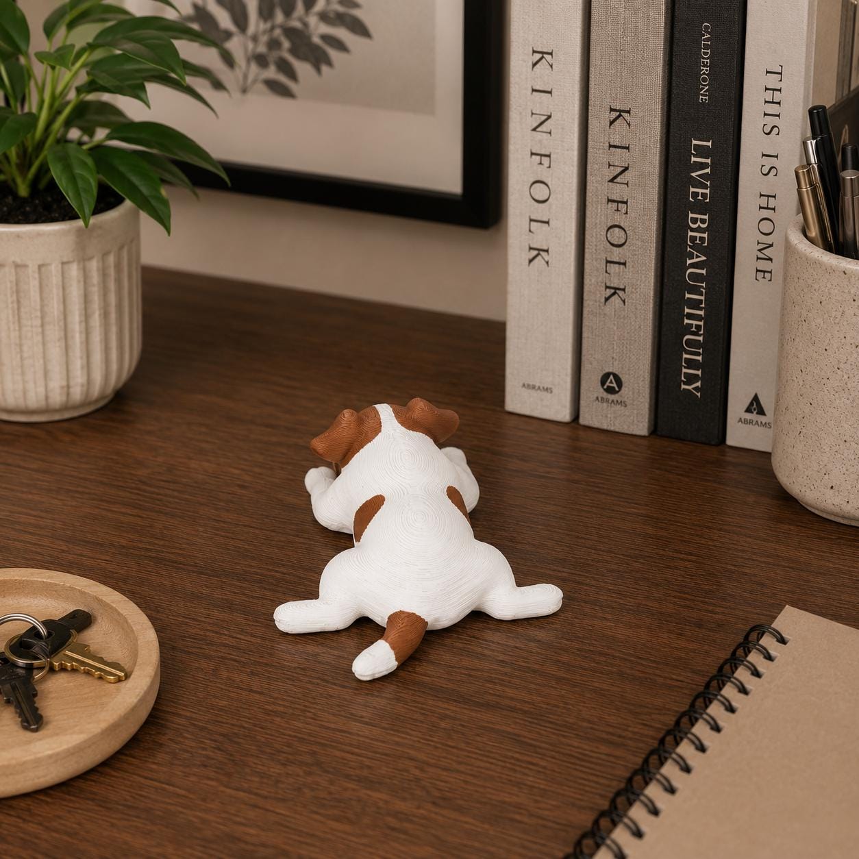 Sleeping Jack Russell Terrier Figurine, Dog Desk Buddy, Cute Puppy Shelf Decor, Jack Russell Gift, 3D Printed Dog Statue