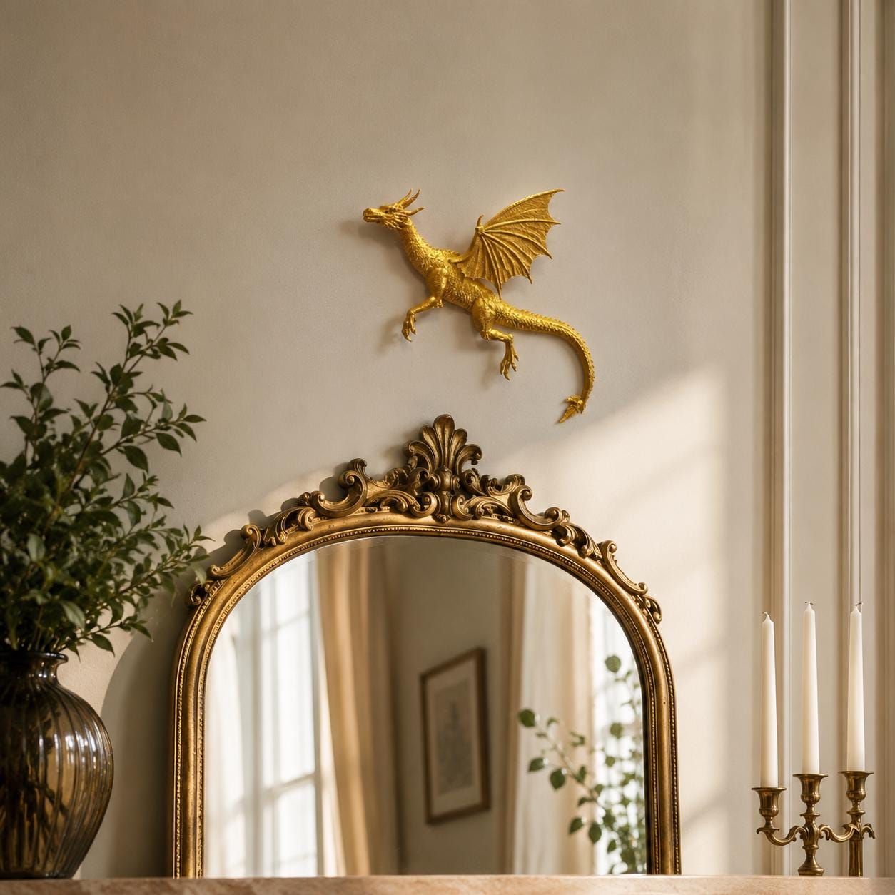 Dragon Wall Decor | 3D Printed Fantasy Dragon Wall Art | Gothic Home Decor | Medieval Dragon Sculpture