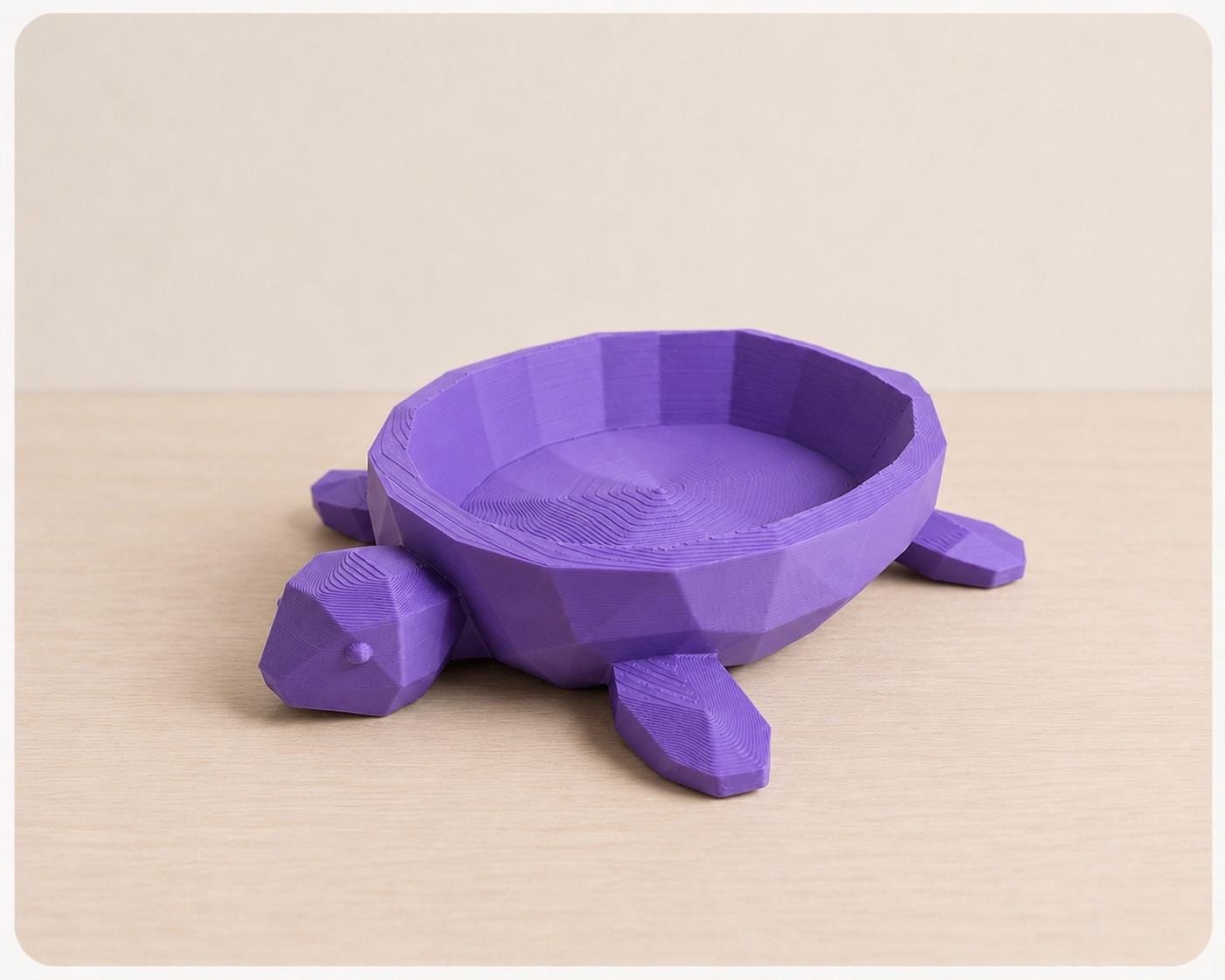 Geometric Turtle Catchall Tray, 3D Printed Sea Turtle Jewelry Dish, Desk Organizer