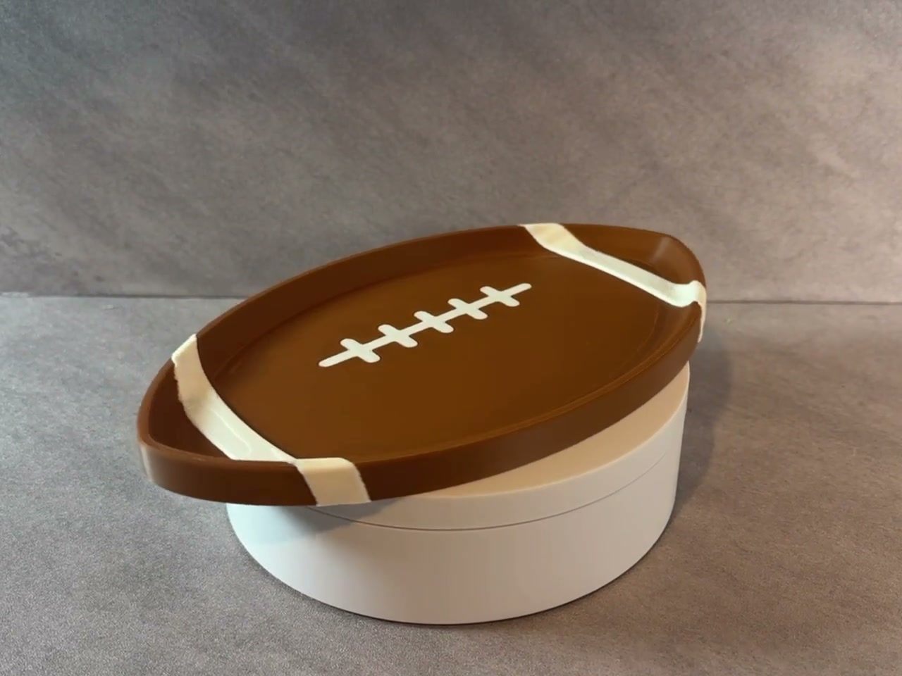 Football Shaped Catchall Tray, 3D Printed Game Day Snack Dish, Key Bowl & Desk Organizer, Football Fan Gift, Sports Room Decor video cover