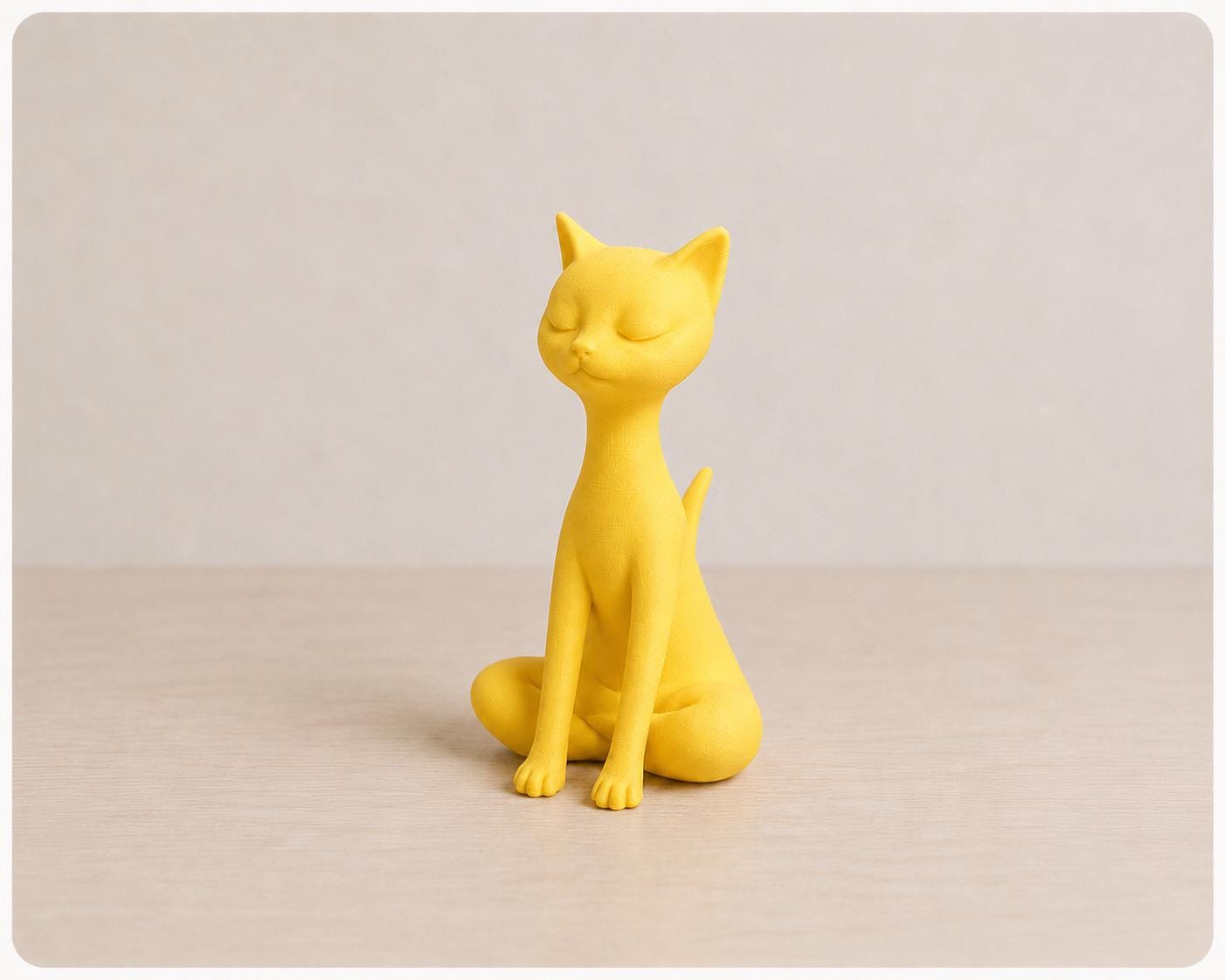 Zen Cat Statue, Minimalist Meditation Sculpture, Modern Shelf Decor