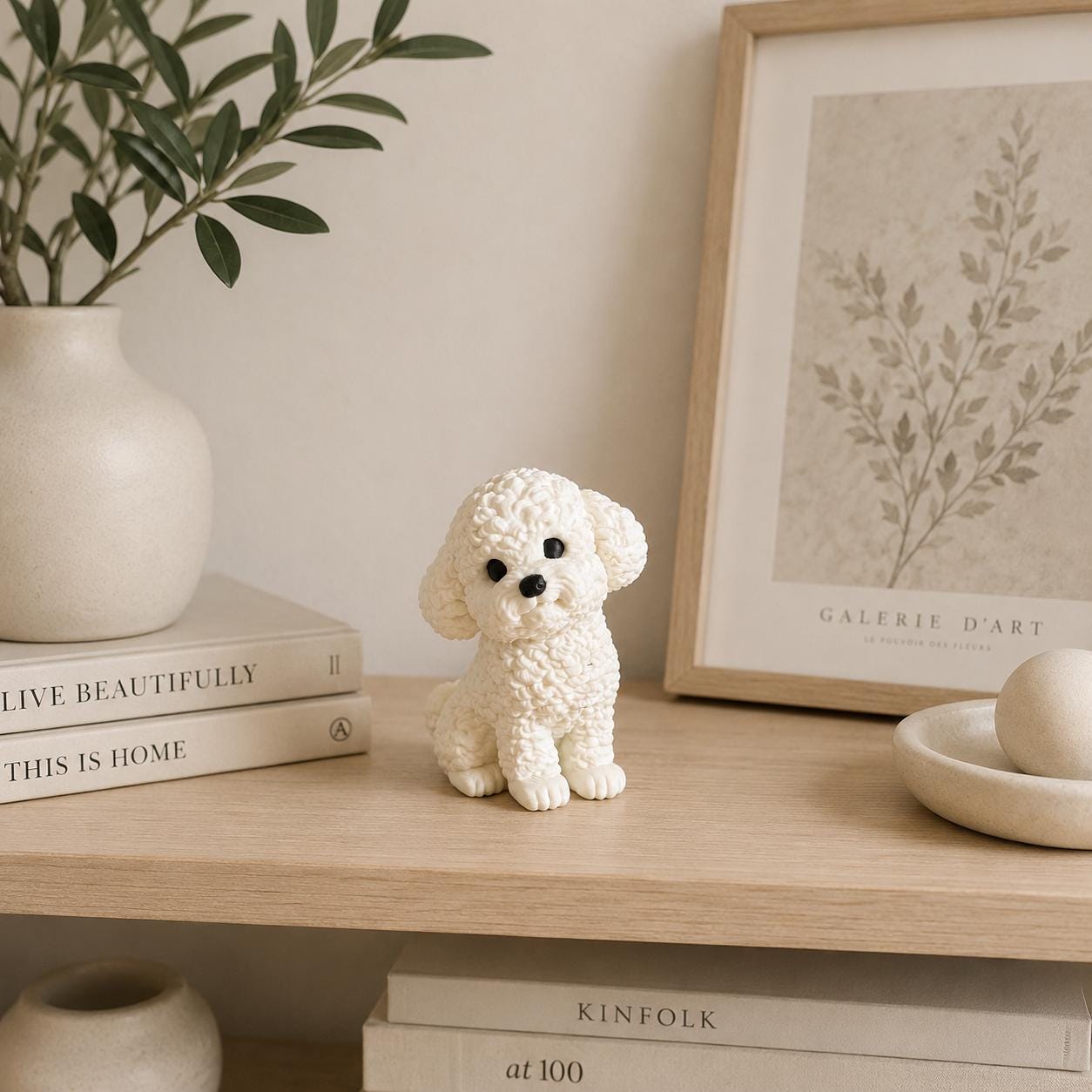 Maltipoo / Poodle Figurine, Cute 3d Printed Puppy Desk Buddy, Dog Lover Gift