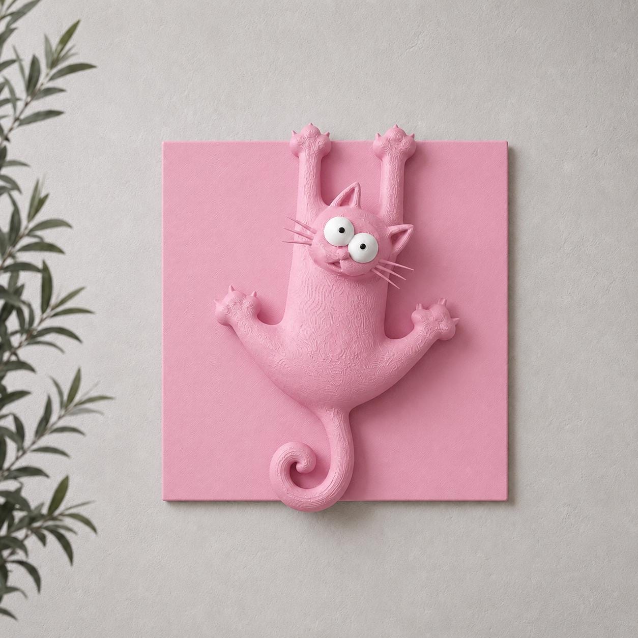 Funny Black Cat Wall Decor, 3D Printed Cat Wall Art, Cute Cat Wall Hanging, Modern Cat Decor, Cat Lover Gift, Unique Home Decoration