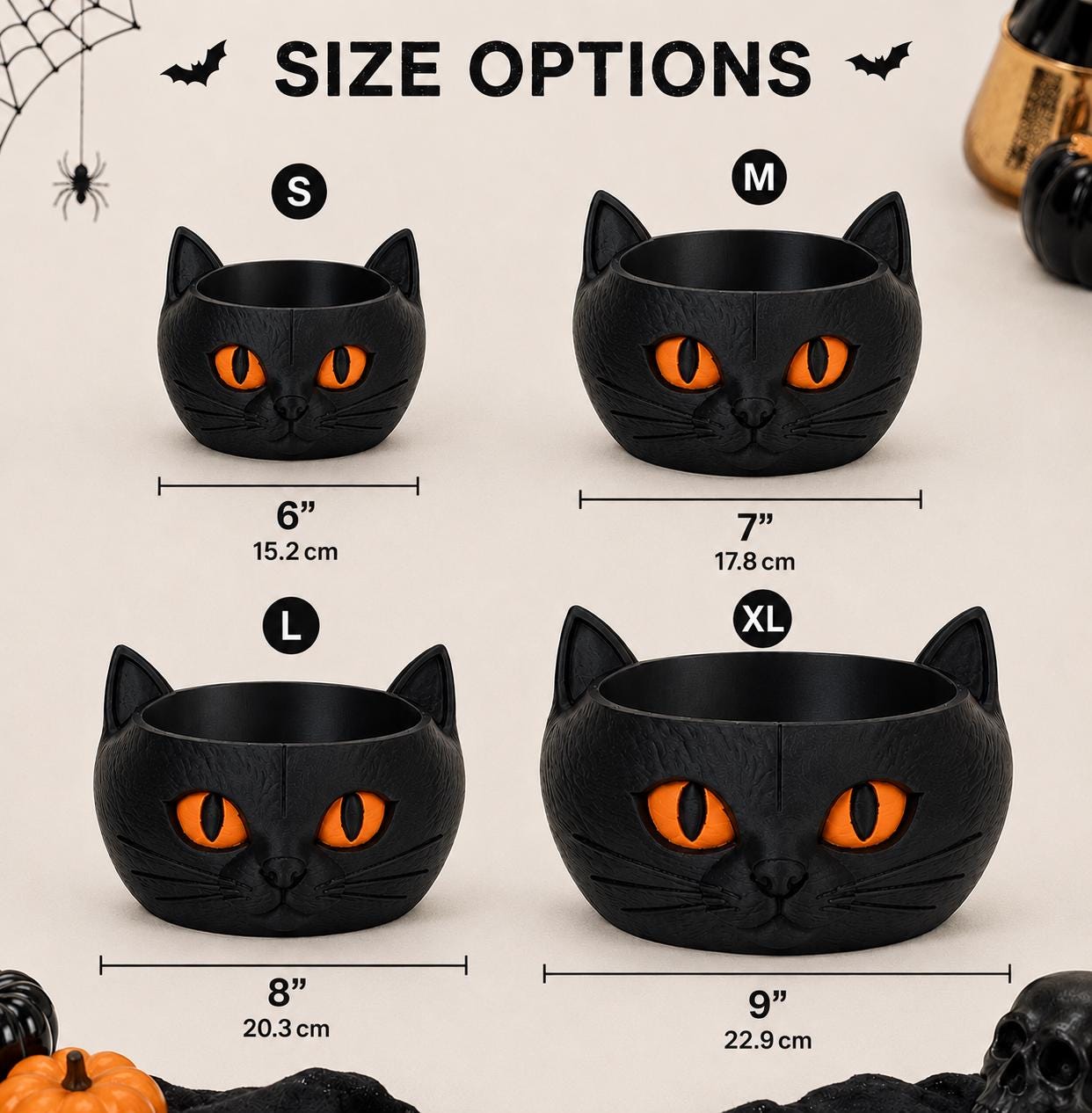 Black Cat Candy Bowl, Halloween Candy Holder, 3D Printed Cat Catchall Tray, Spooky Halloween Decor, Cat Lover Gift