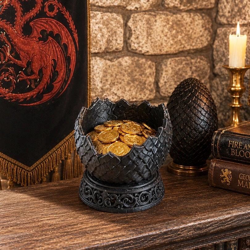 Dragon Egg Holder, 3D Printed Fantasy Coin and Key Organizer