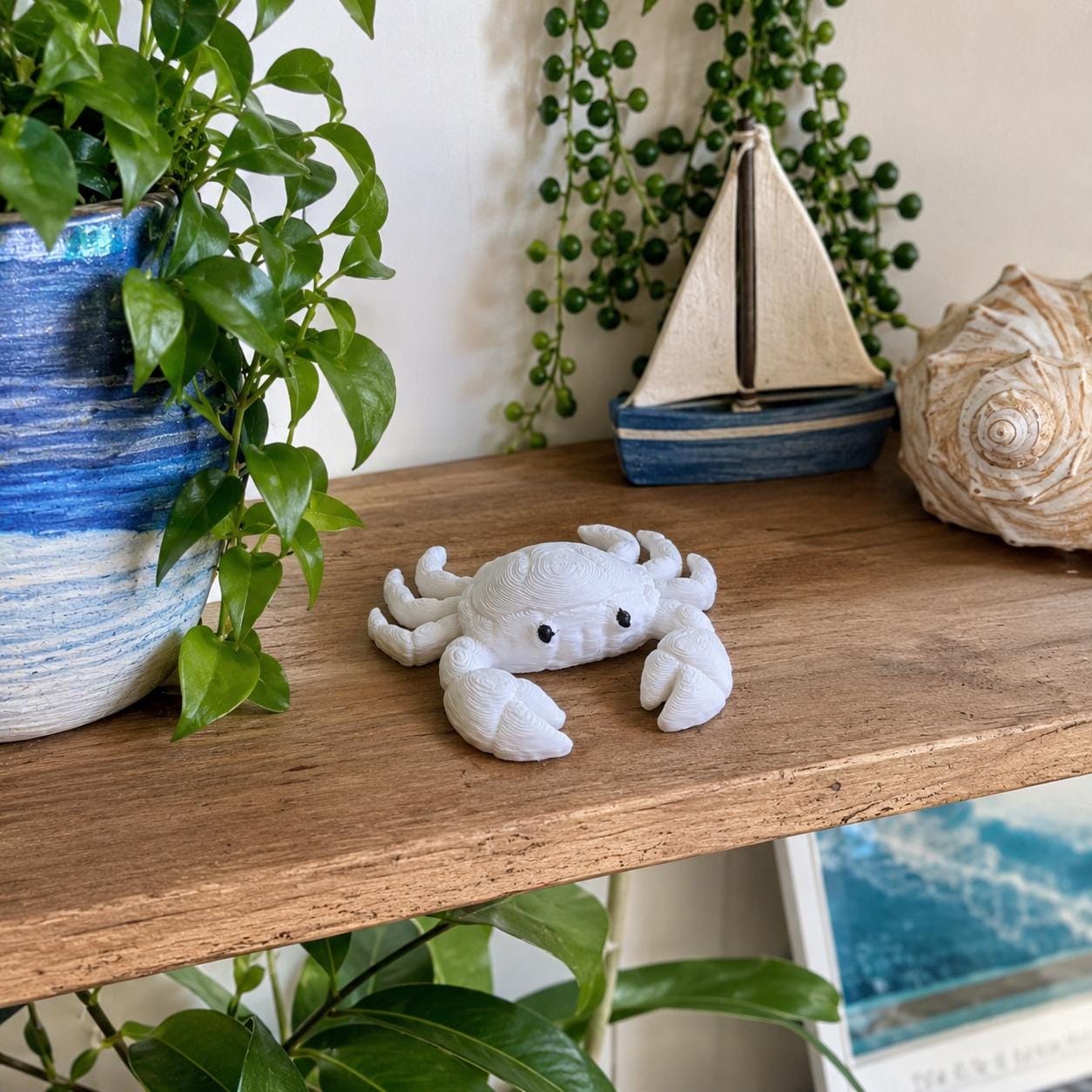 Sea Turtle, Crab & Starfish Wall Decor Set, Coastal Wall Art, Beach Decor, Ocean Nursery Decor, 3D Printed Marine Animal Set, Nautical Home