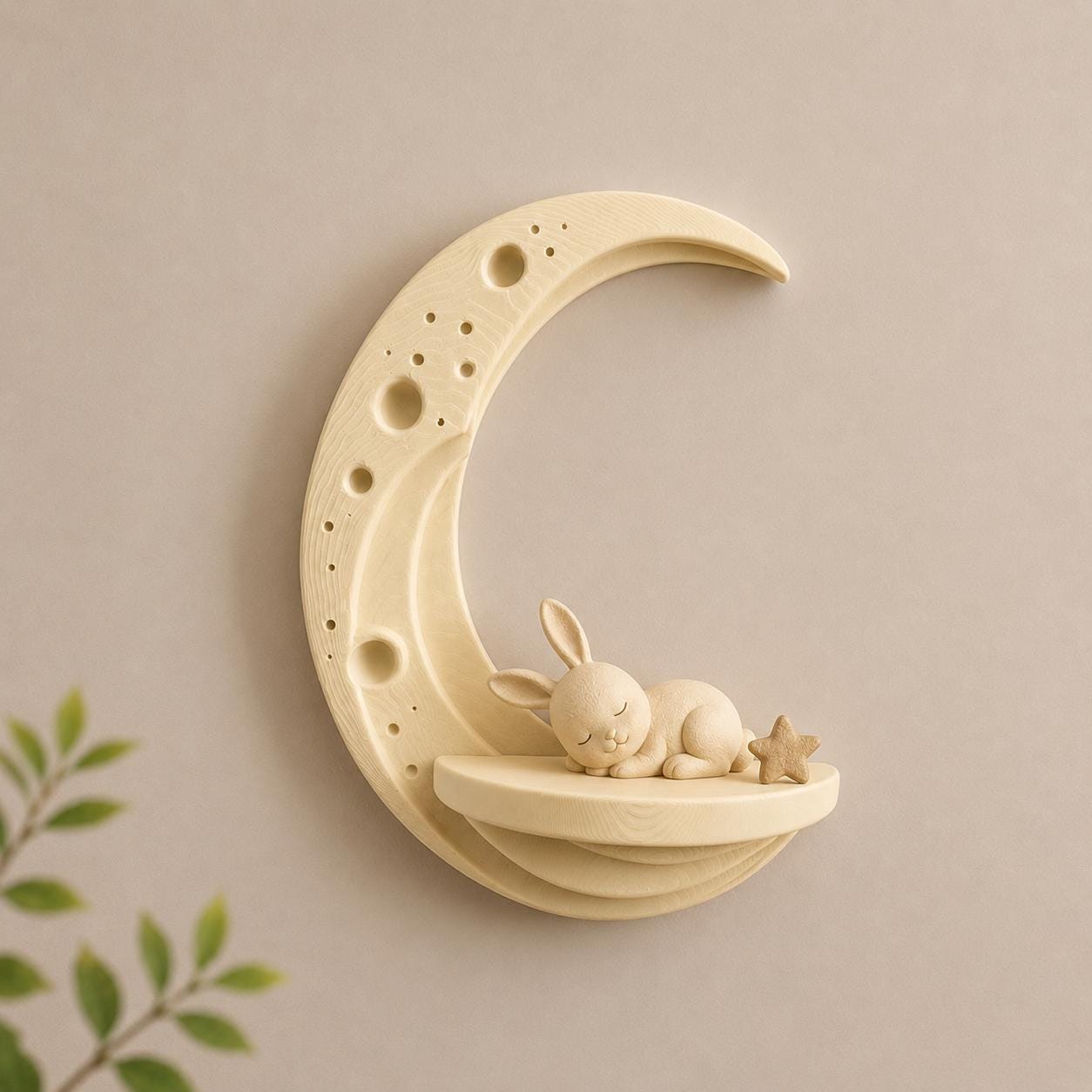 Crescent Moon Wall Shelf – Mini Luna Shelf for Bedroom Decor, Nursery, Keys & Small Items, 3D Printed Minimalist Moon Decor