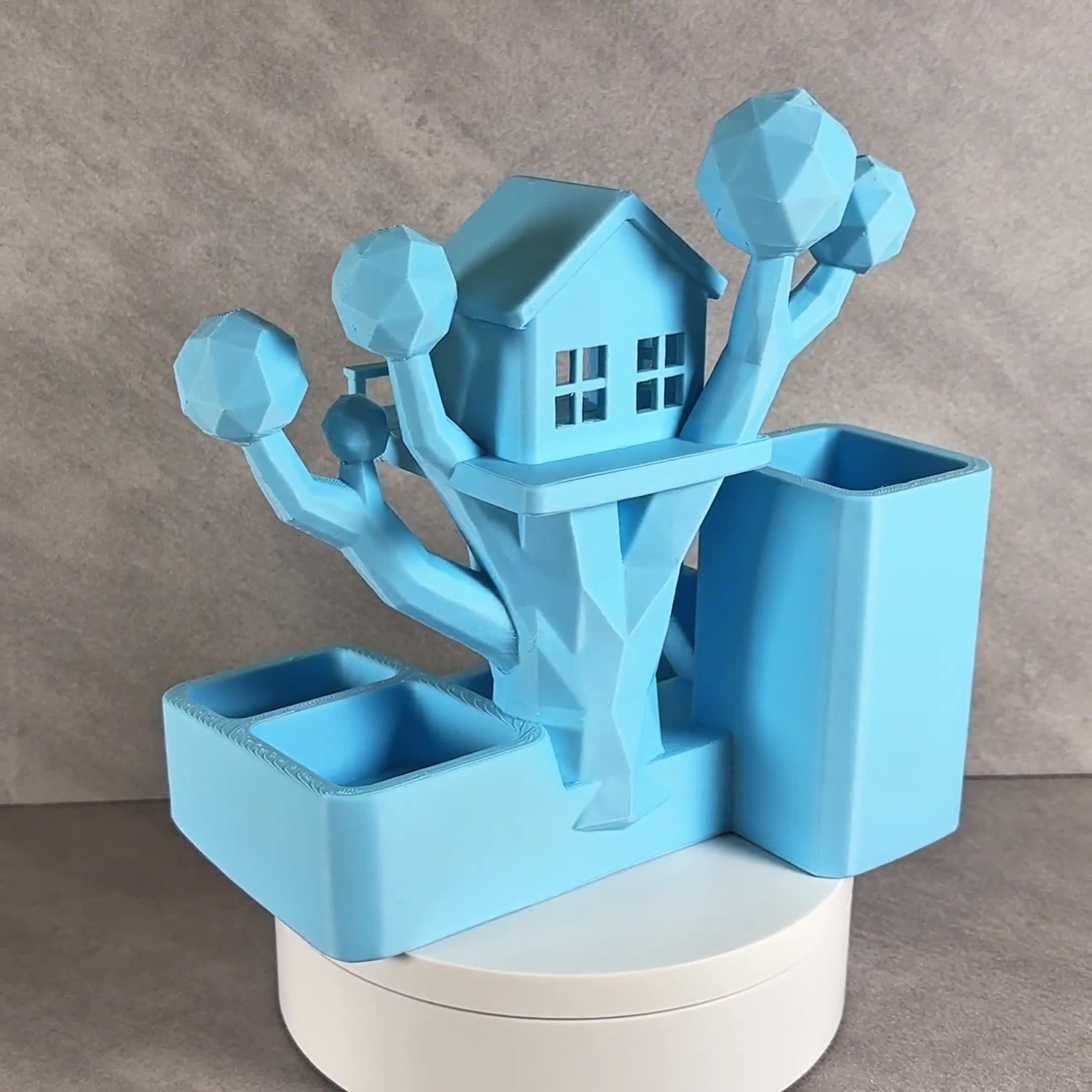 3D Printed Treehouse Desk Organizer, Pen Holder, Office Accessories Storage video cover