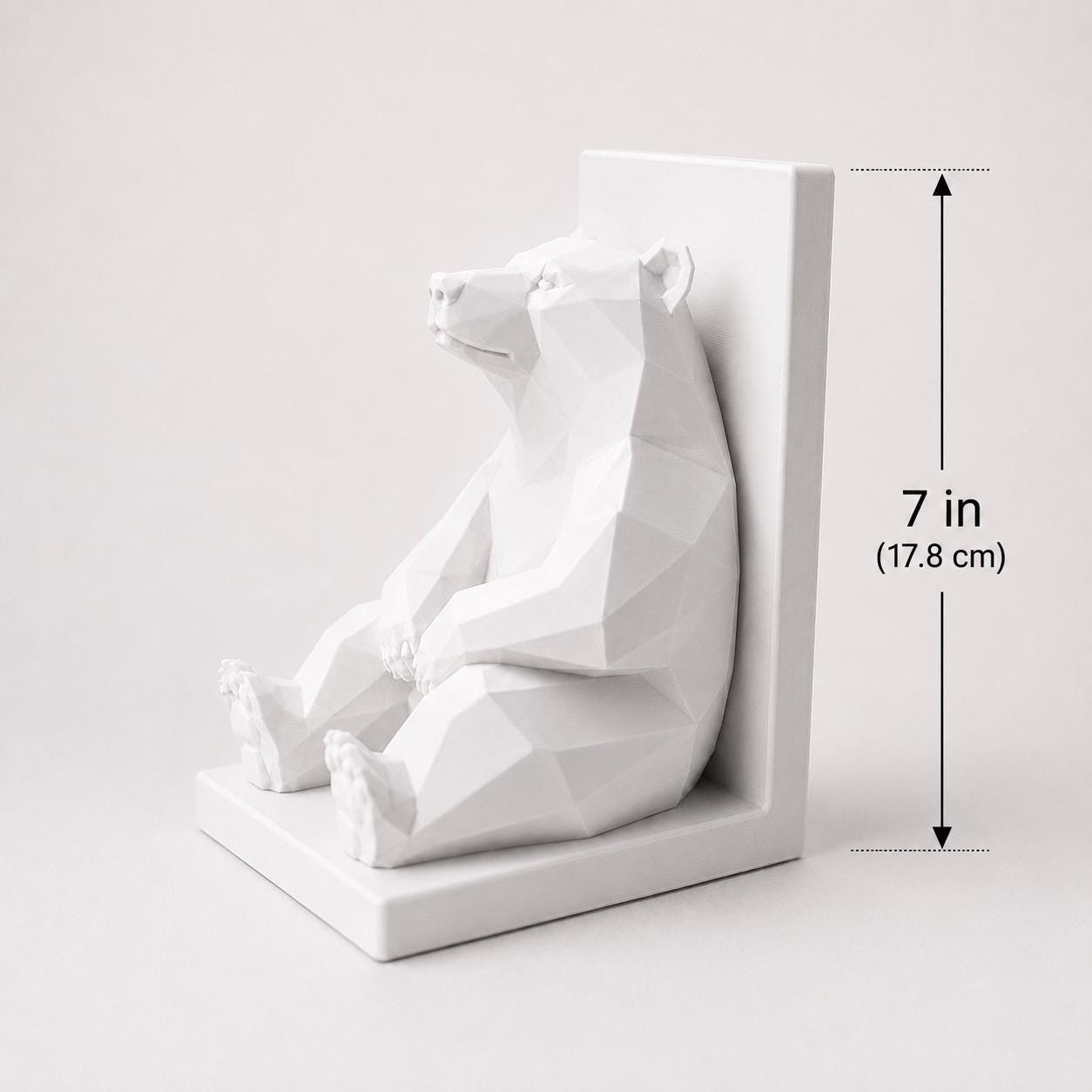 Bear Bookend | Low Poly Bear Book Holder | Modern Bookshelf Decor | Minimalist Animal Book End