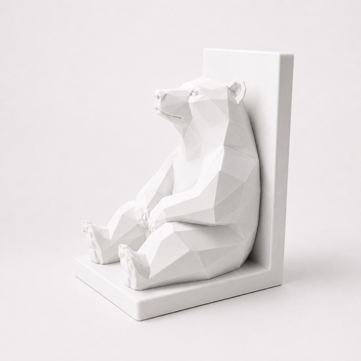 Bear Bookend | Low Poly Bear Book Holder | Modern Bookshelf Decor | Minimalist Animal Book End