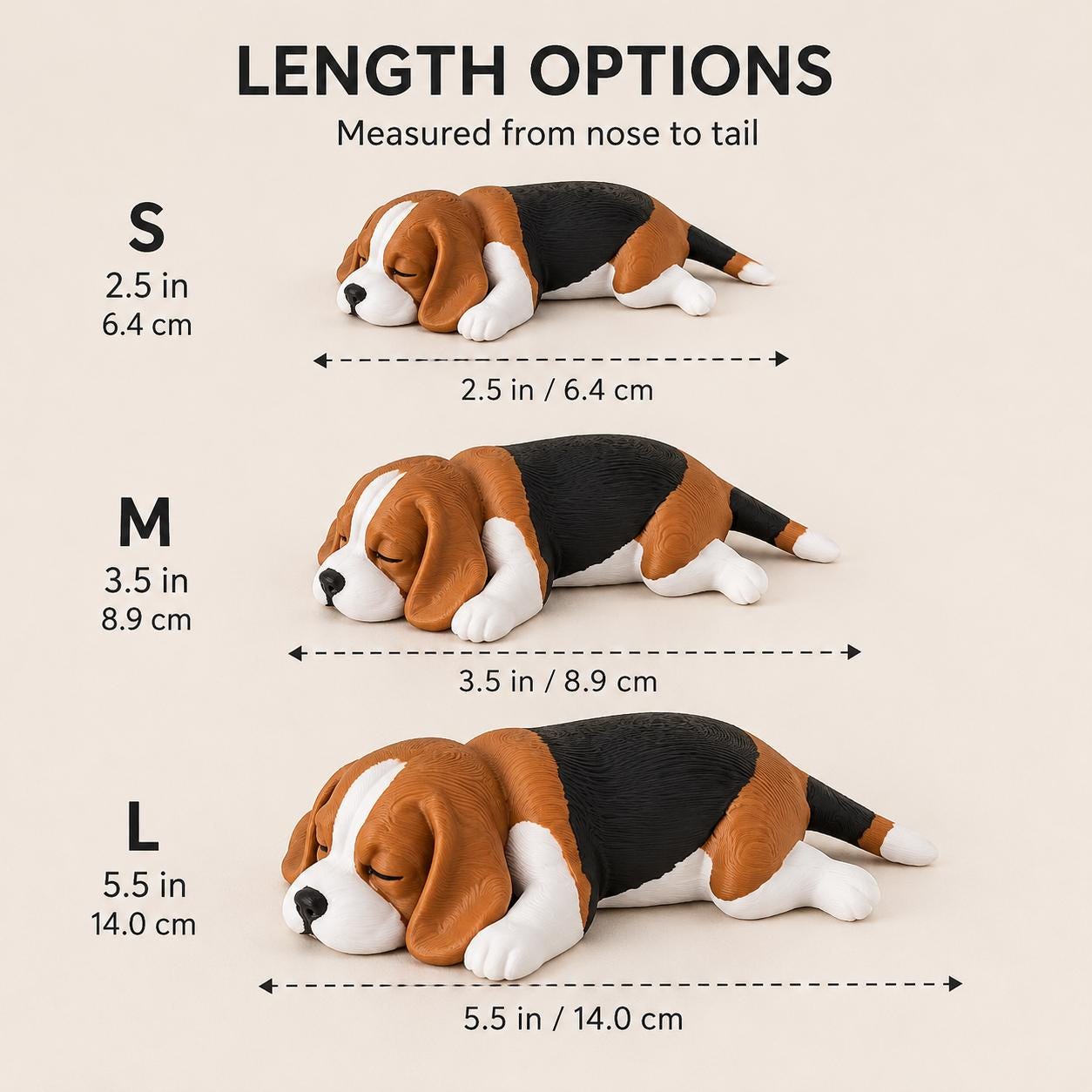Sleeping Beagle Desk Buddy, Beagle Dog Statue, Cute Puppy Decor, Gift for Beagle Owners, 3D Printed Figurine