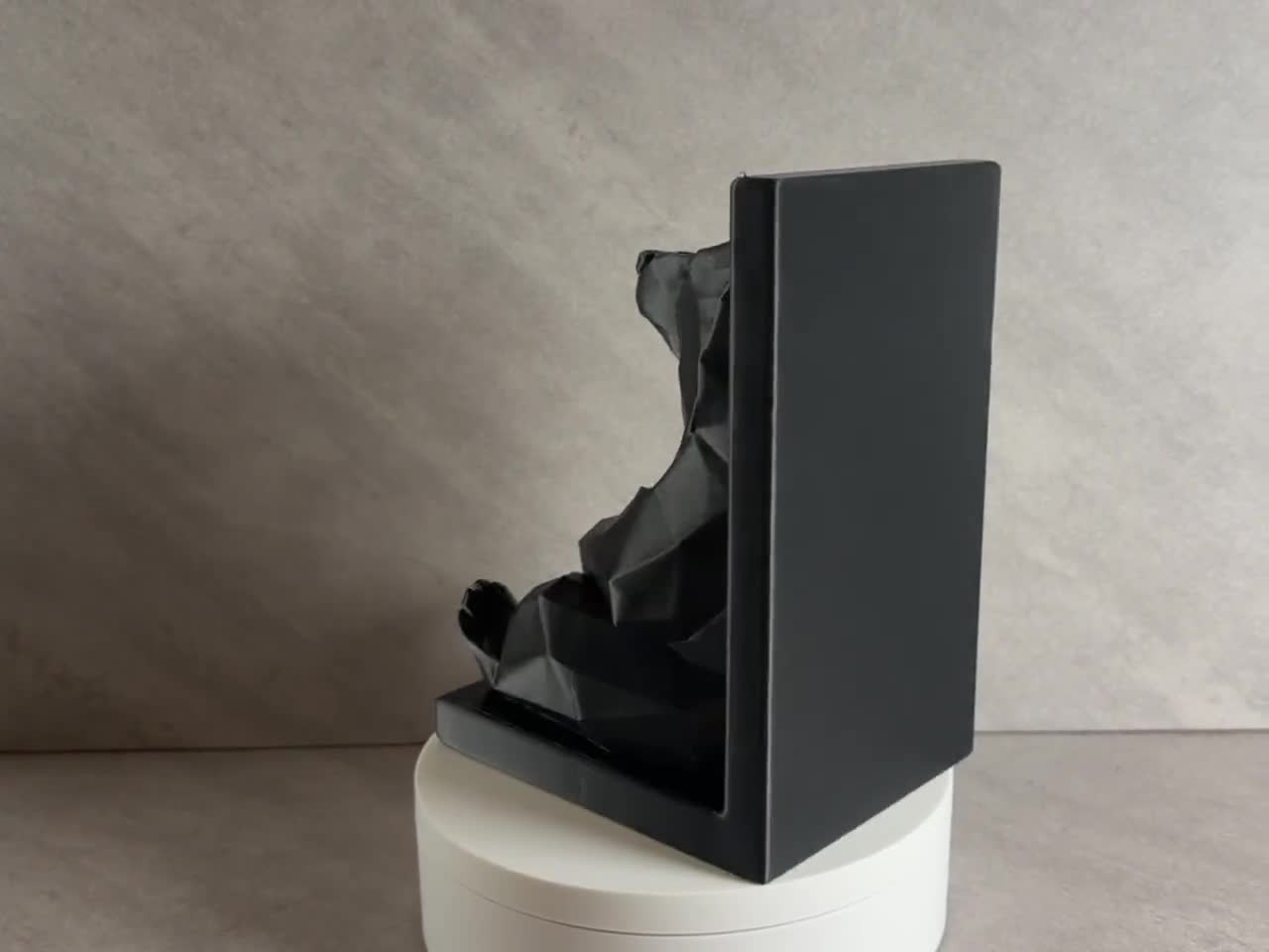 Bear Bookend | Low Poly Bear Book Holder | Modern Bookshelf Decor | Minimalist Animal Book End video cover