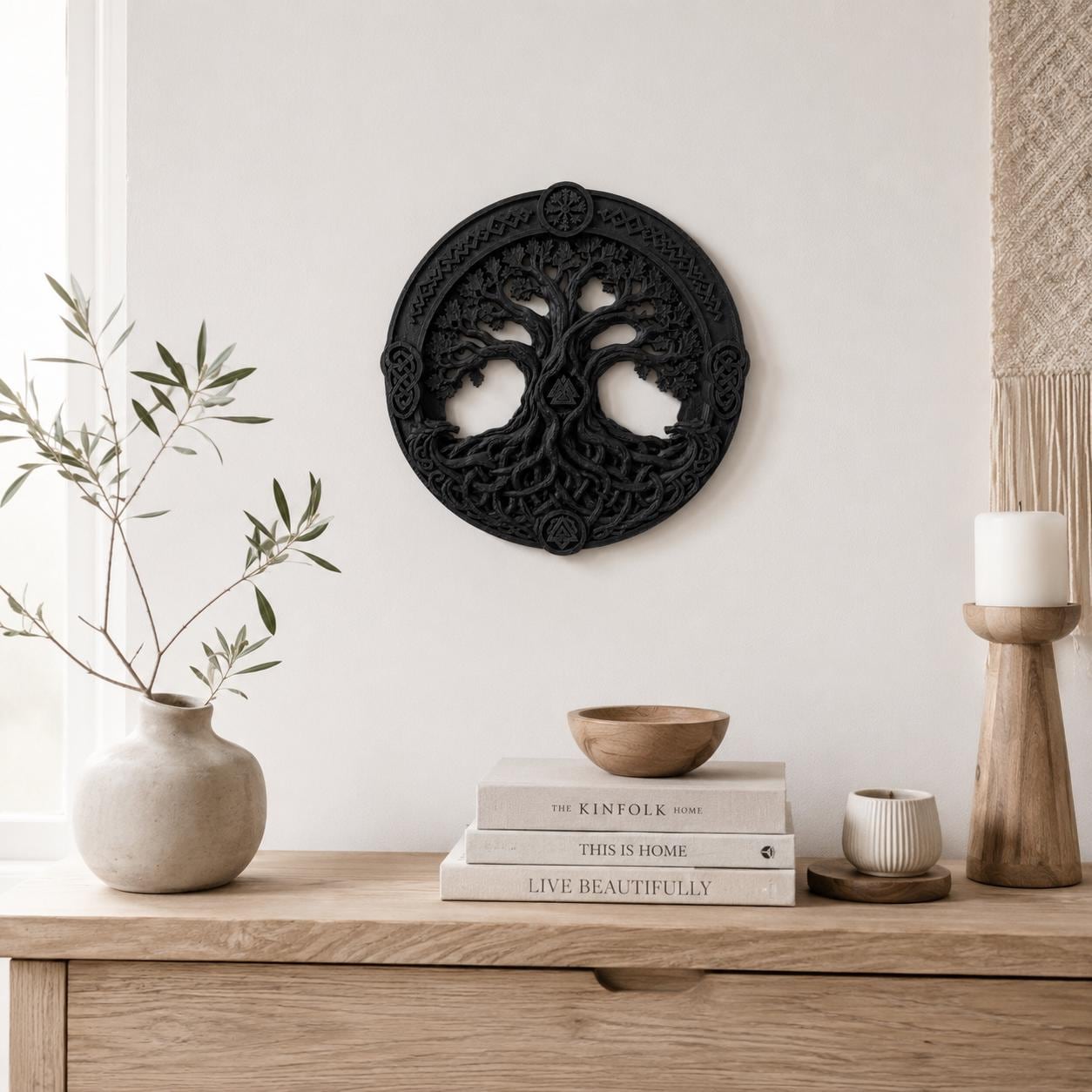 Yggdrasil Tree of Life Wall Decor | Viking Wall Art | Norse Celtic Home Decor | 3D Printed Scandinavian Hanging | Odin Gift