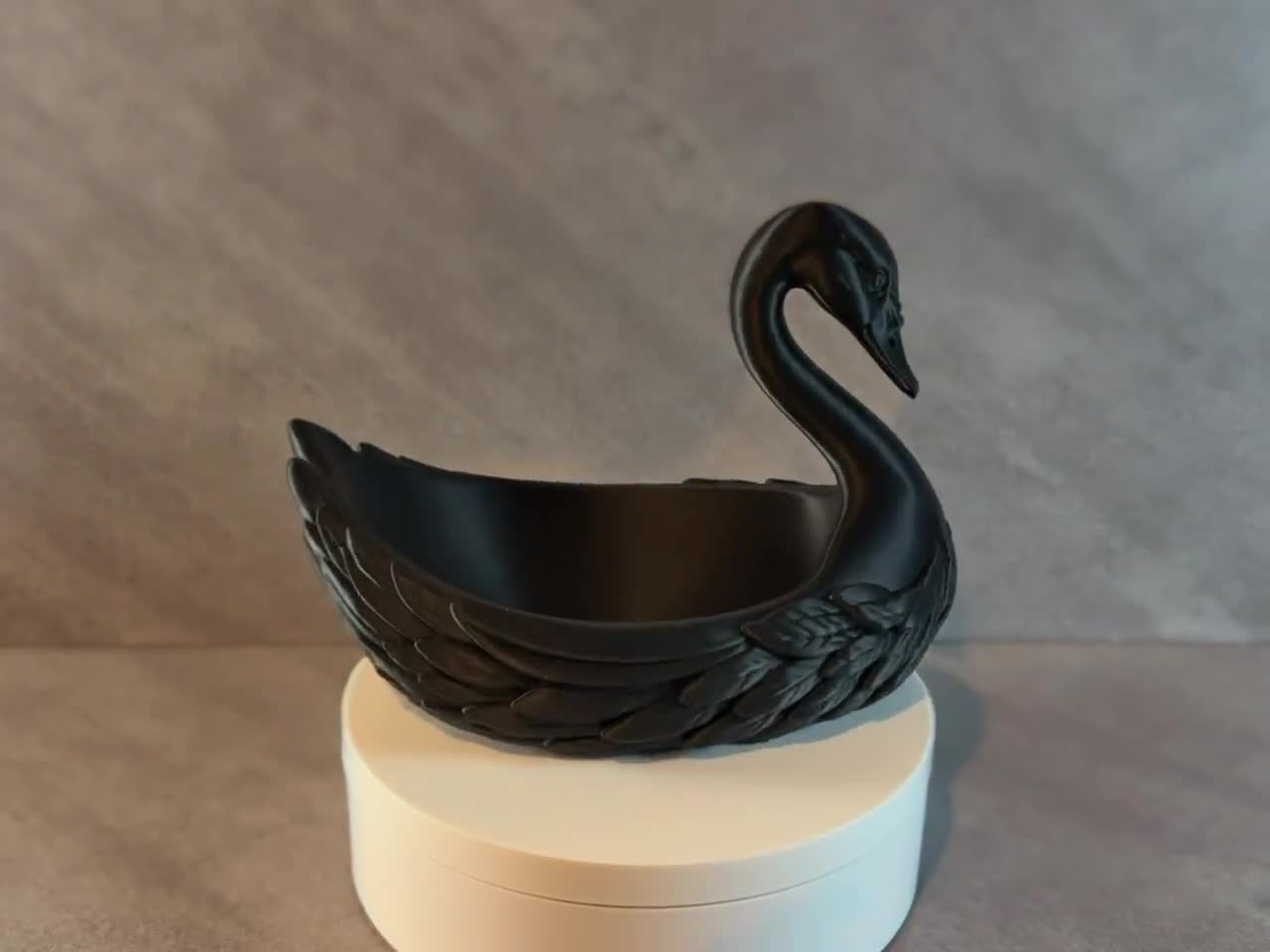 Matte Black Swan Catchall | Decorative Key Bowl | Jewelry Organizer | Gothic Home Decor | Gift for Her video cover