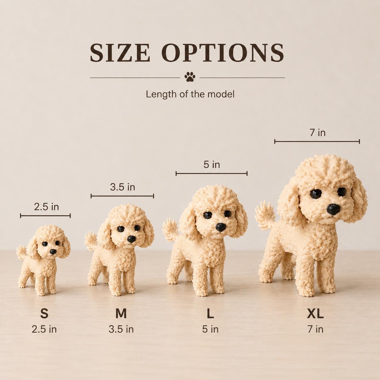 Toy Poodle Figurine, Miniature Poodle Statue, Cute Dog Decor, Dog Lover Gift, Desk Buddy, Shelf Decor, 3D Printed Puppy